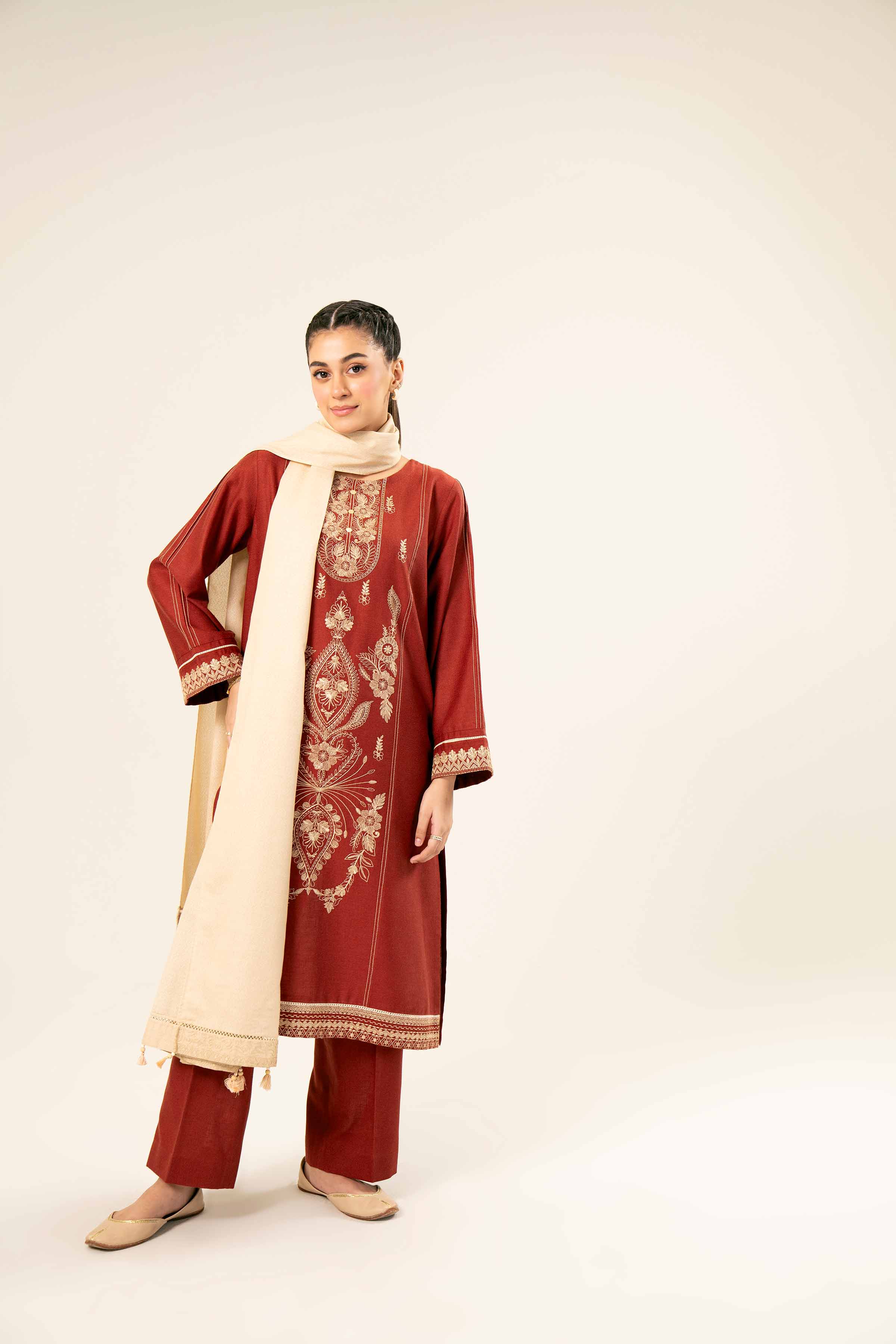 3 Piece - Embroidered Suit - PW24-282