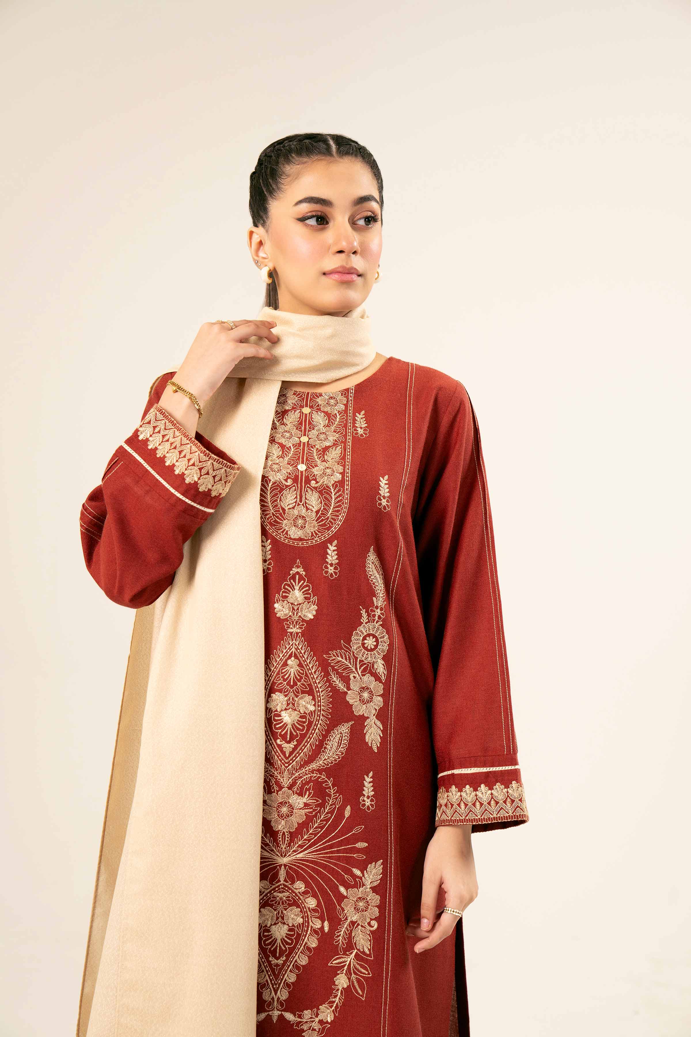 3 Piece - Embroidered Suit - PW24-282