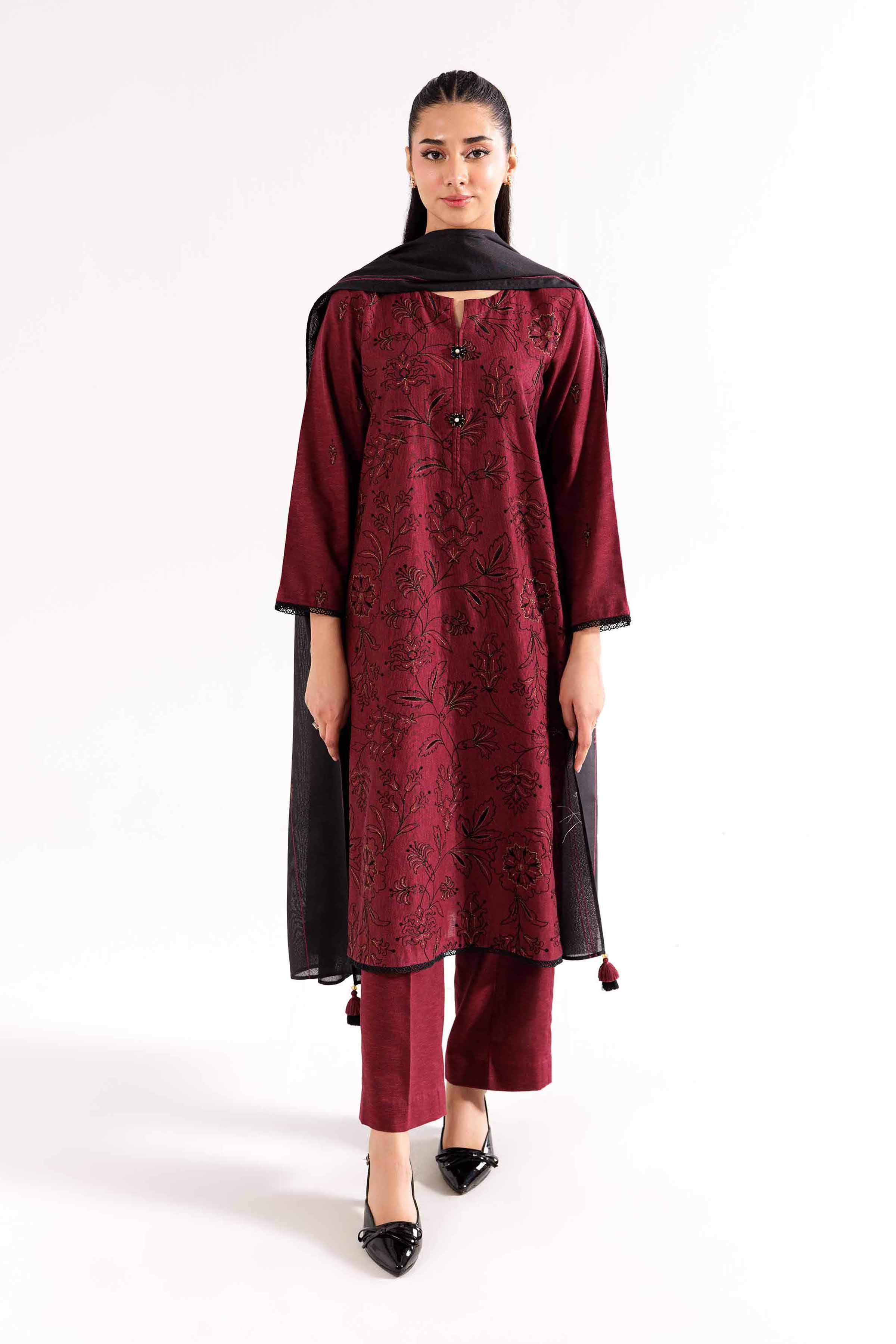 3 Piece - Embroidered Suit - PW24-295