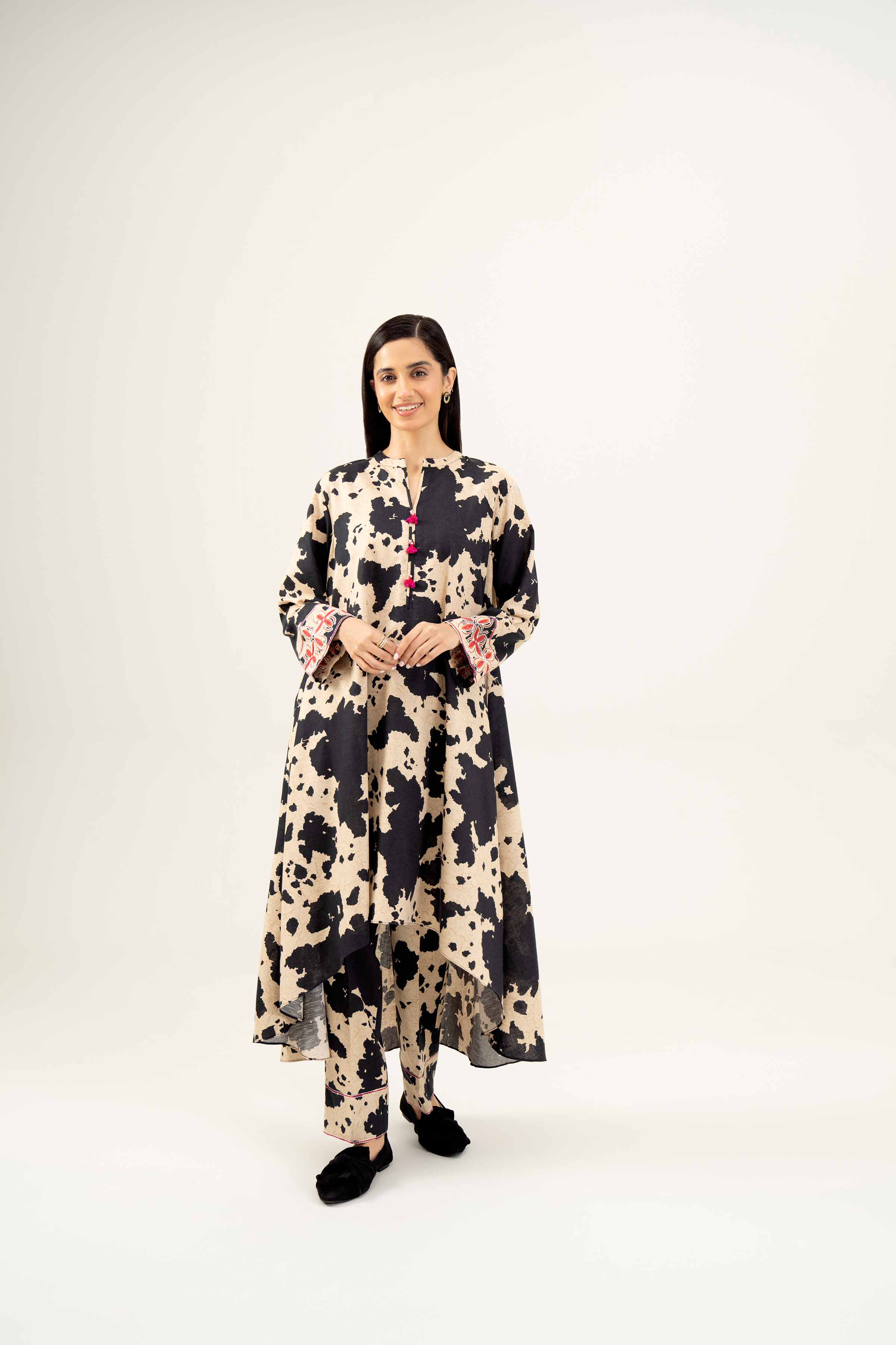 2 Piece - Printed Embroidered Suit - PW24-300