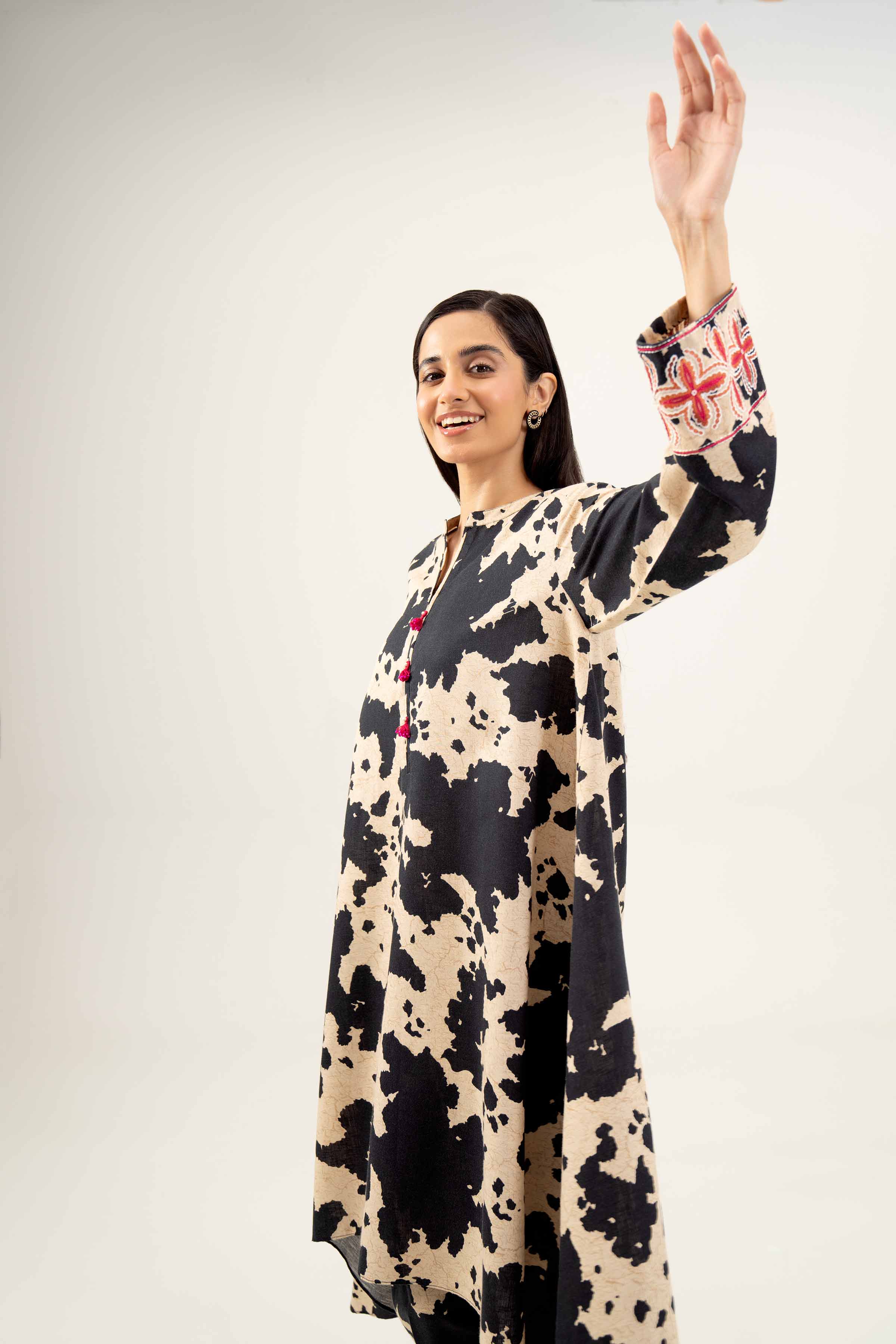 2 Piece - Printed Embroidered Suit - PW24-300