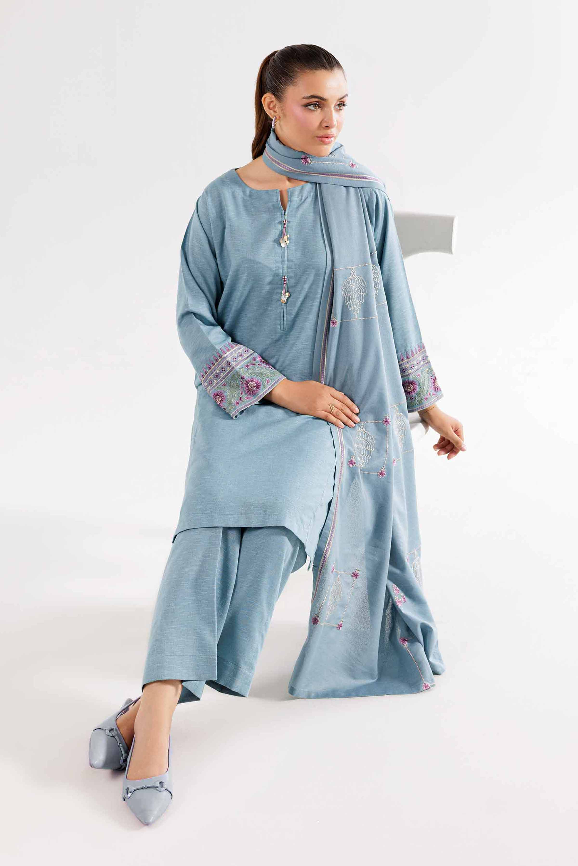 3 Piece - Embroidered Suit - PW24-312
