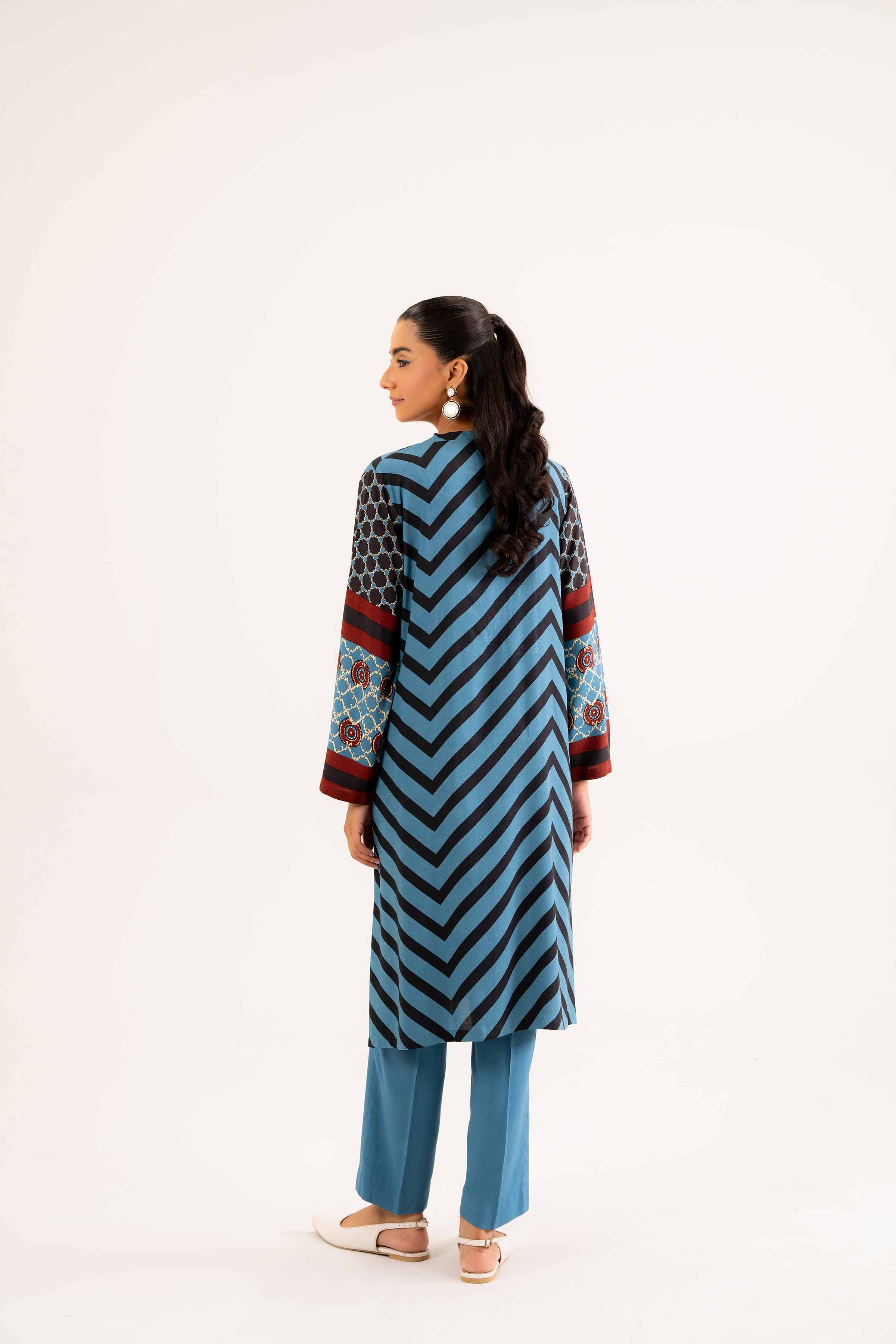 2 Piece - Printed Embroidered Suit - PW24-317