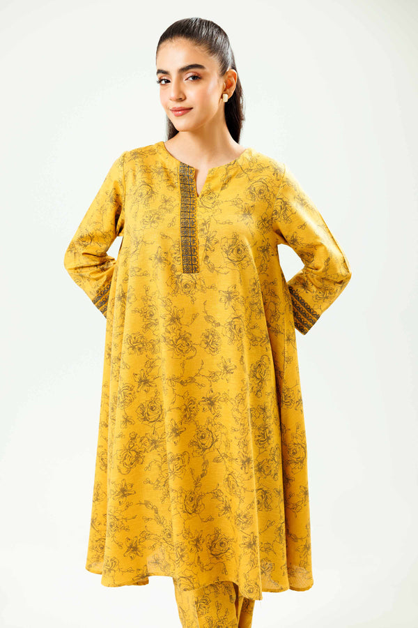 2 Piece - Printed Embroidered Suit - PW24-34