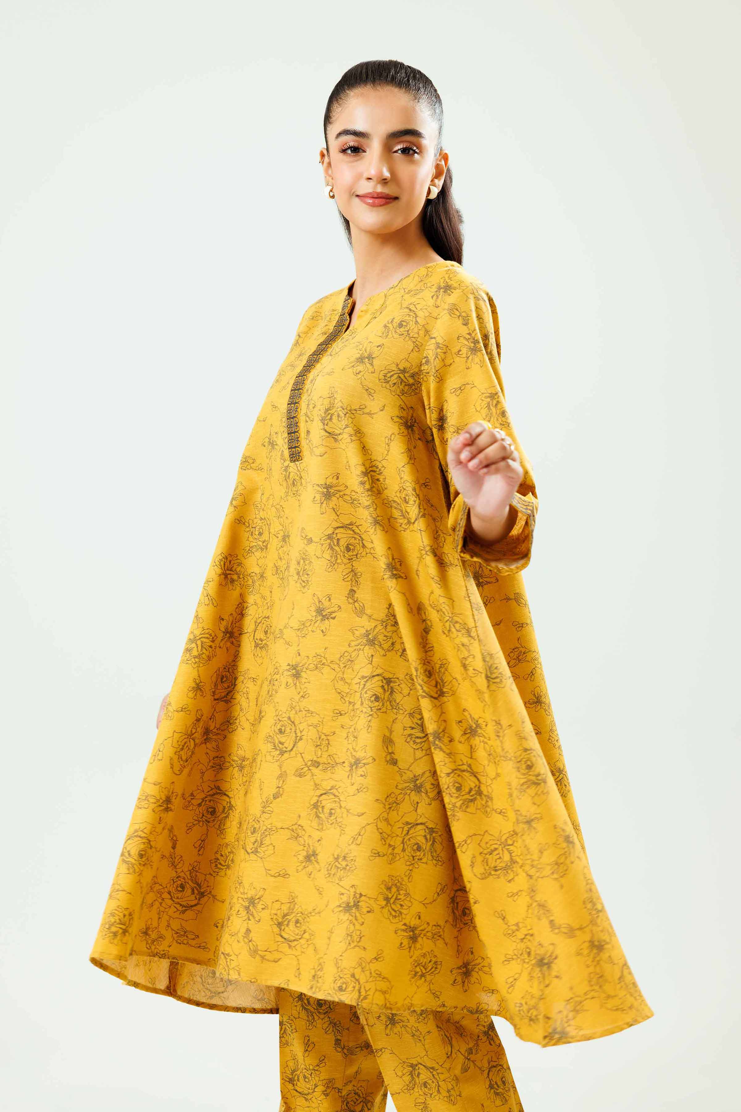 2 Piece - Printed Embroidered Suit - PW24-34