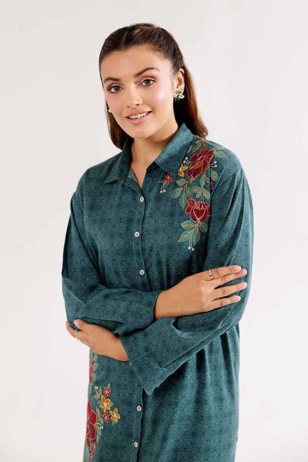 2 Piece - Printed Embroidered Suit - PW24-343