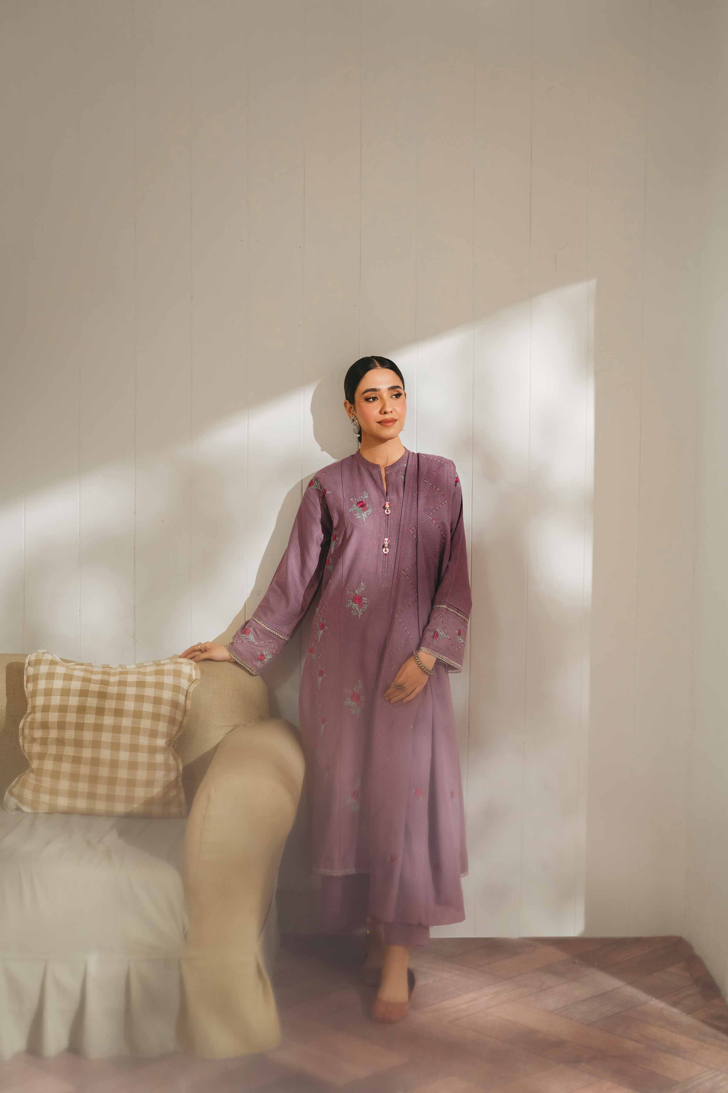 3 Piece - Embroidered Suit - PW24-357