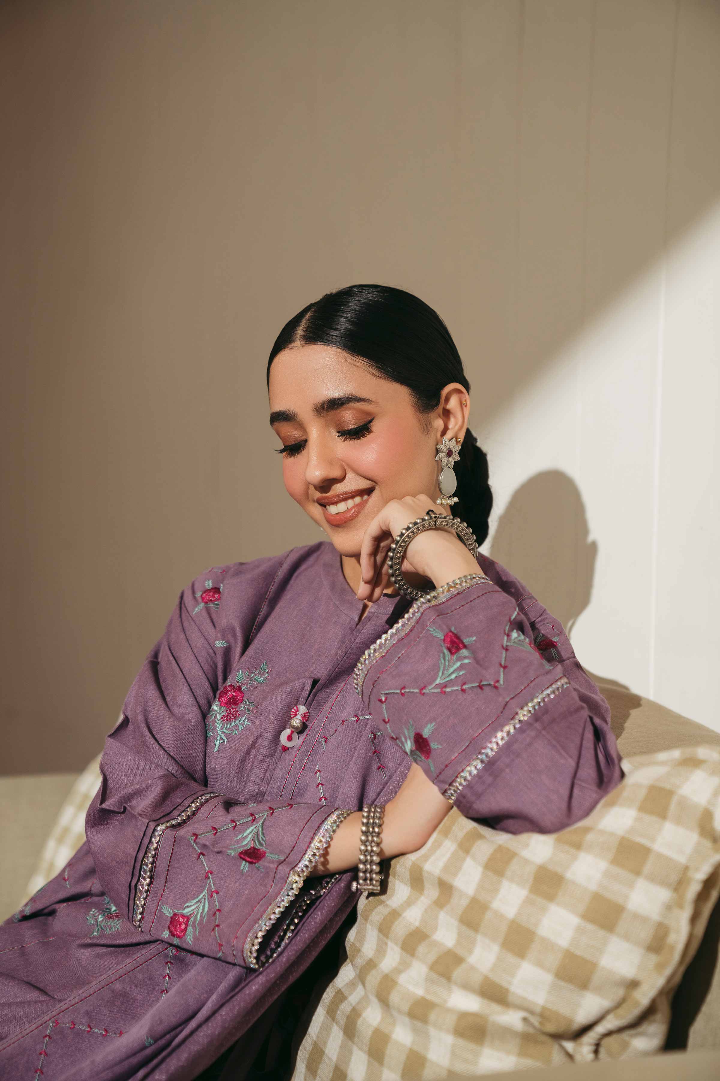 3 Piece - Embroidered Suit - PW24-357