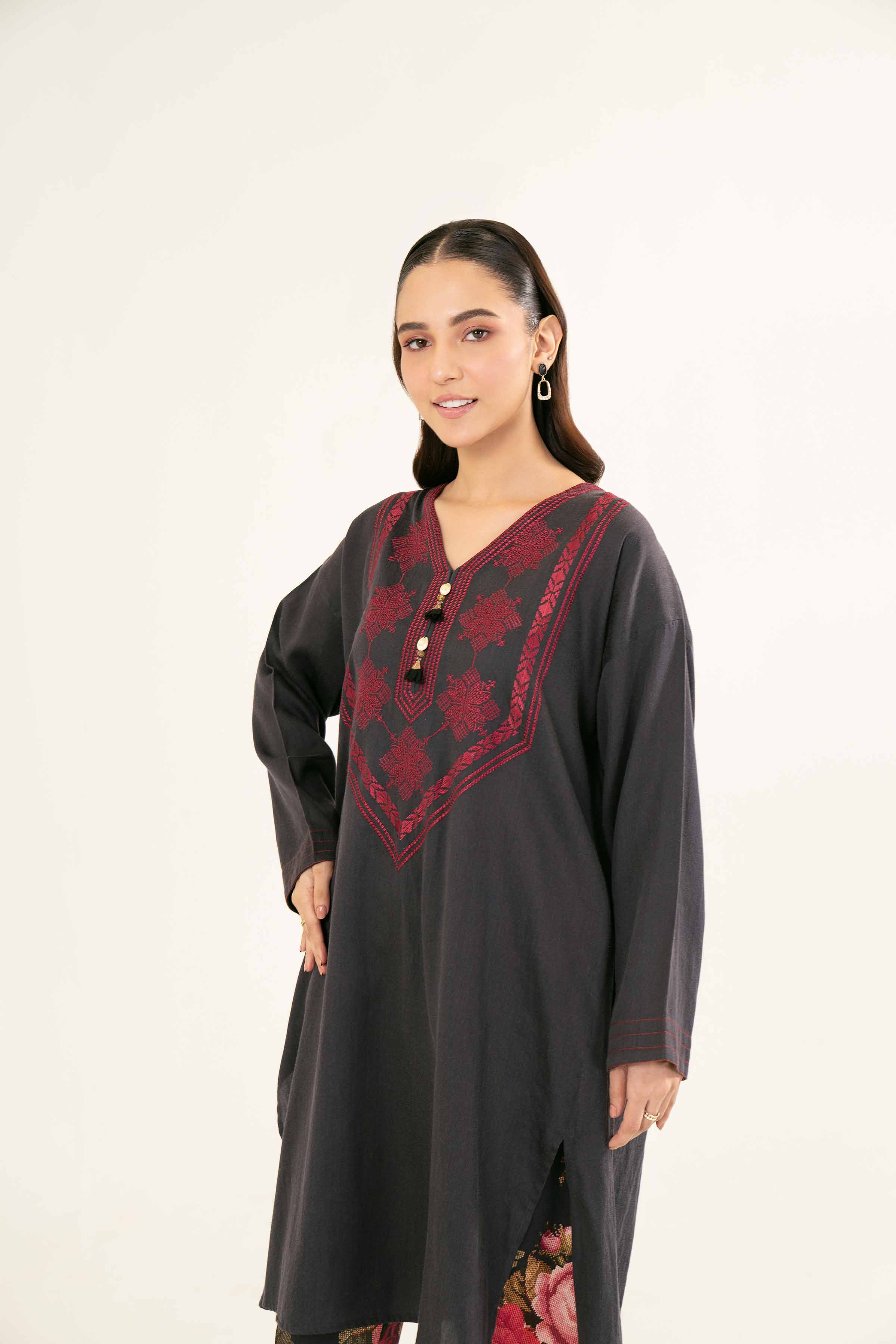 2 Piece - Printed Embroidered Suit - PW24-401
