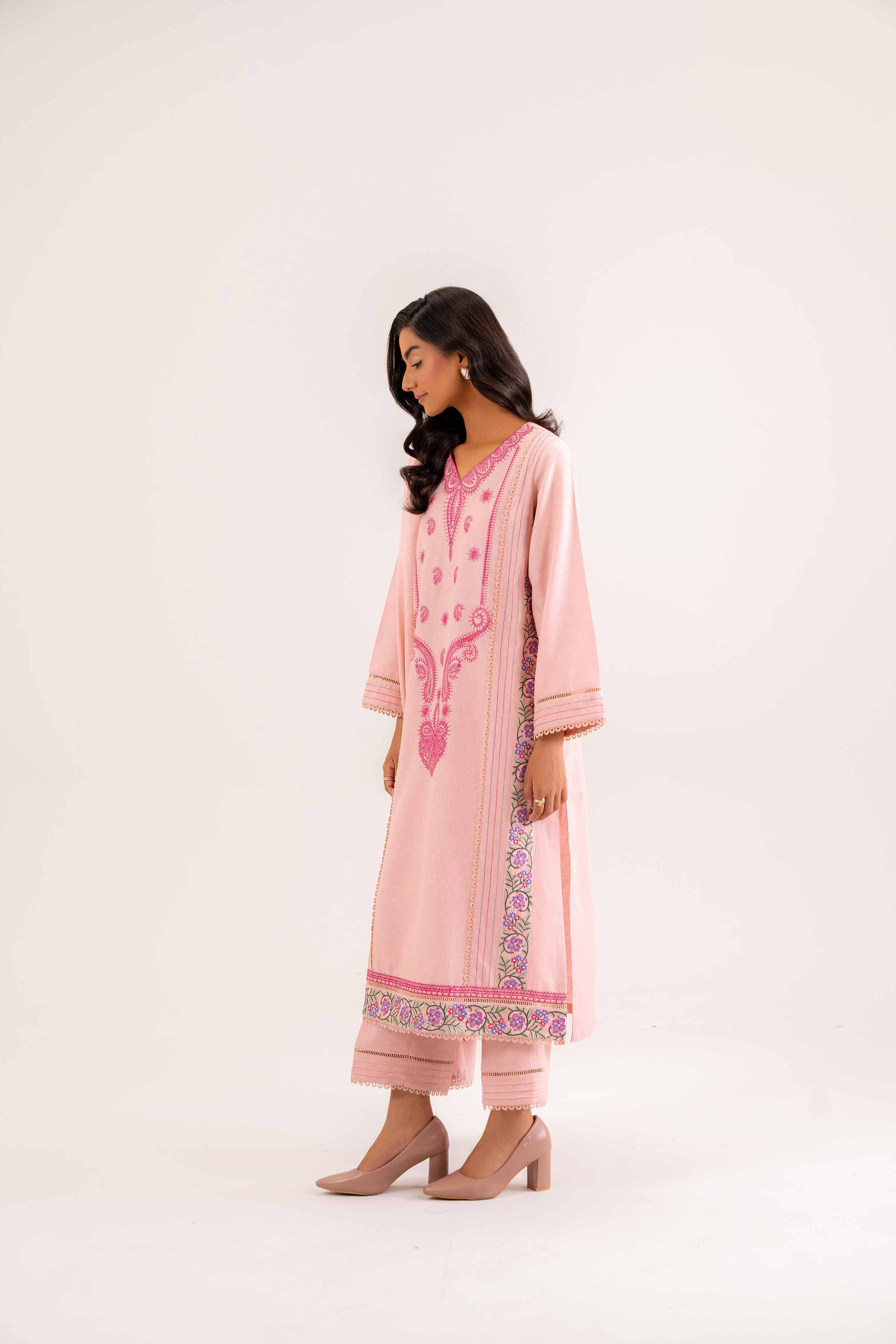 3 piece - Embroidered Suit - PW24-433