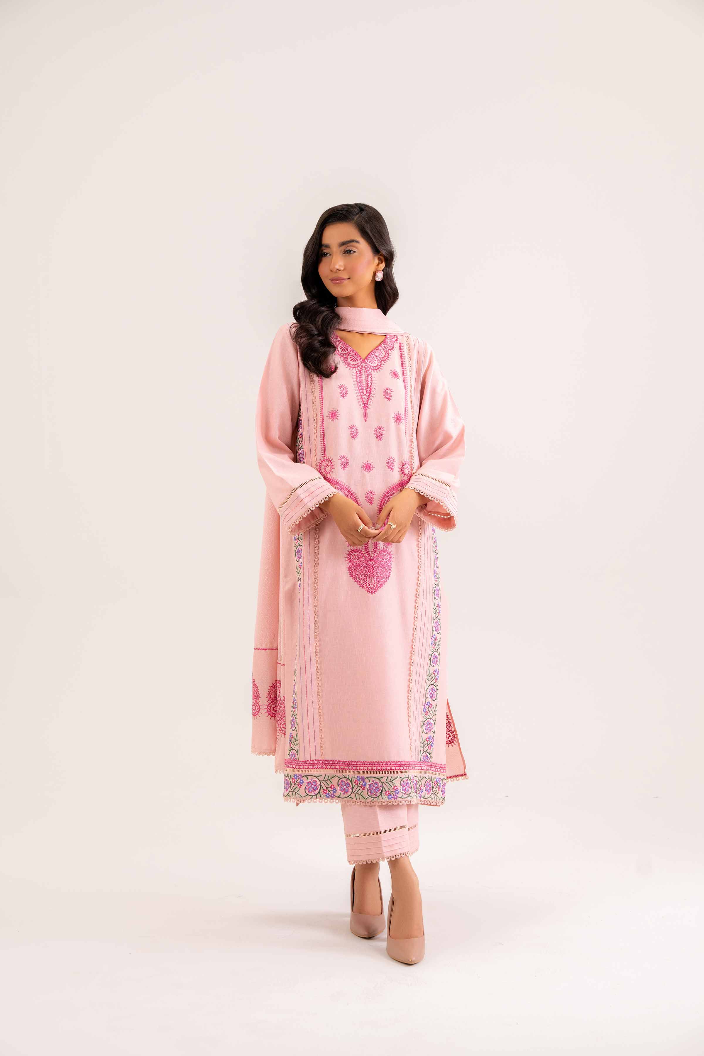 3 piece - Embroidered Suit - PW24-433