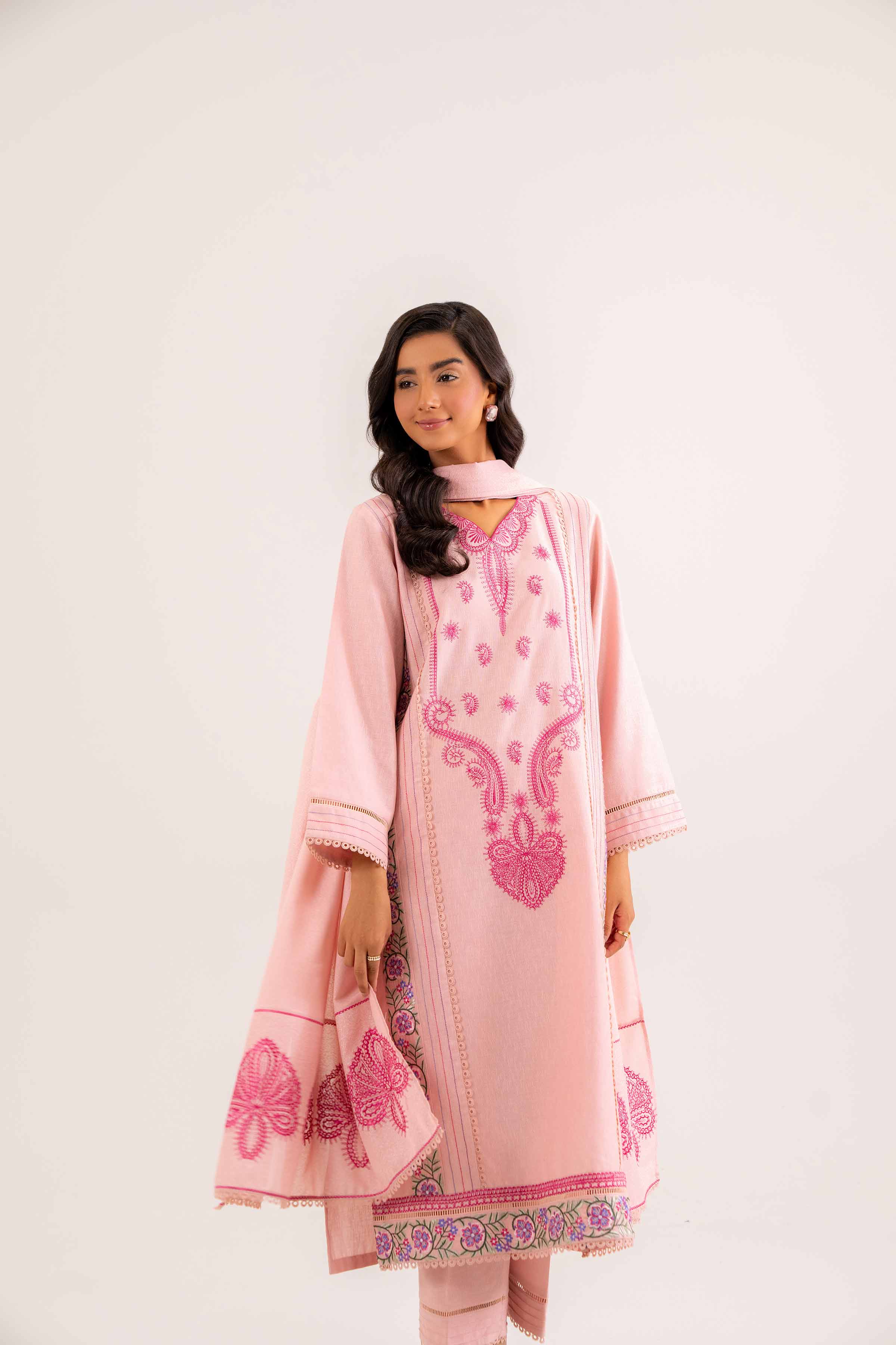 3 piece - Embroidered Suit - PW24-433