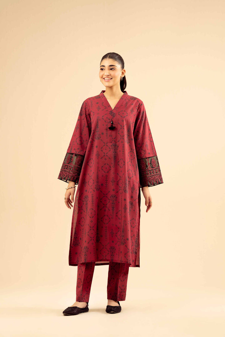 2 Piece - Printed Embroidered Suit - PW25-09 for Women - Pret Collection | Nishat | Shop Online