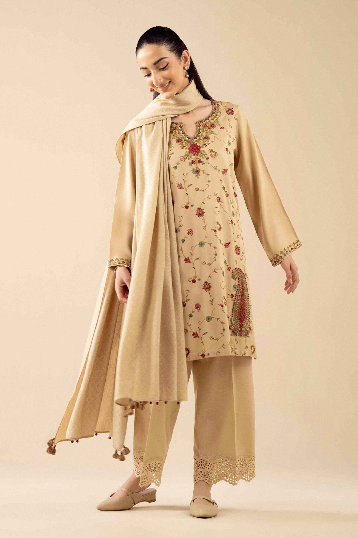 3 Piece - Embroidered Suit - PW25-186 for Women - Pret Collection | Nishat | Shop Online 