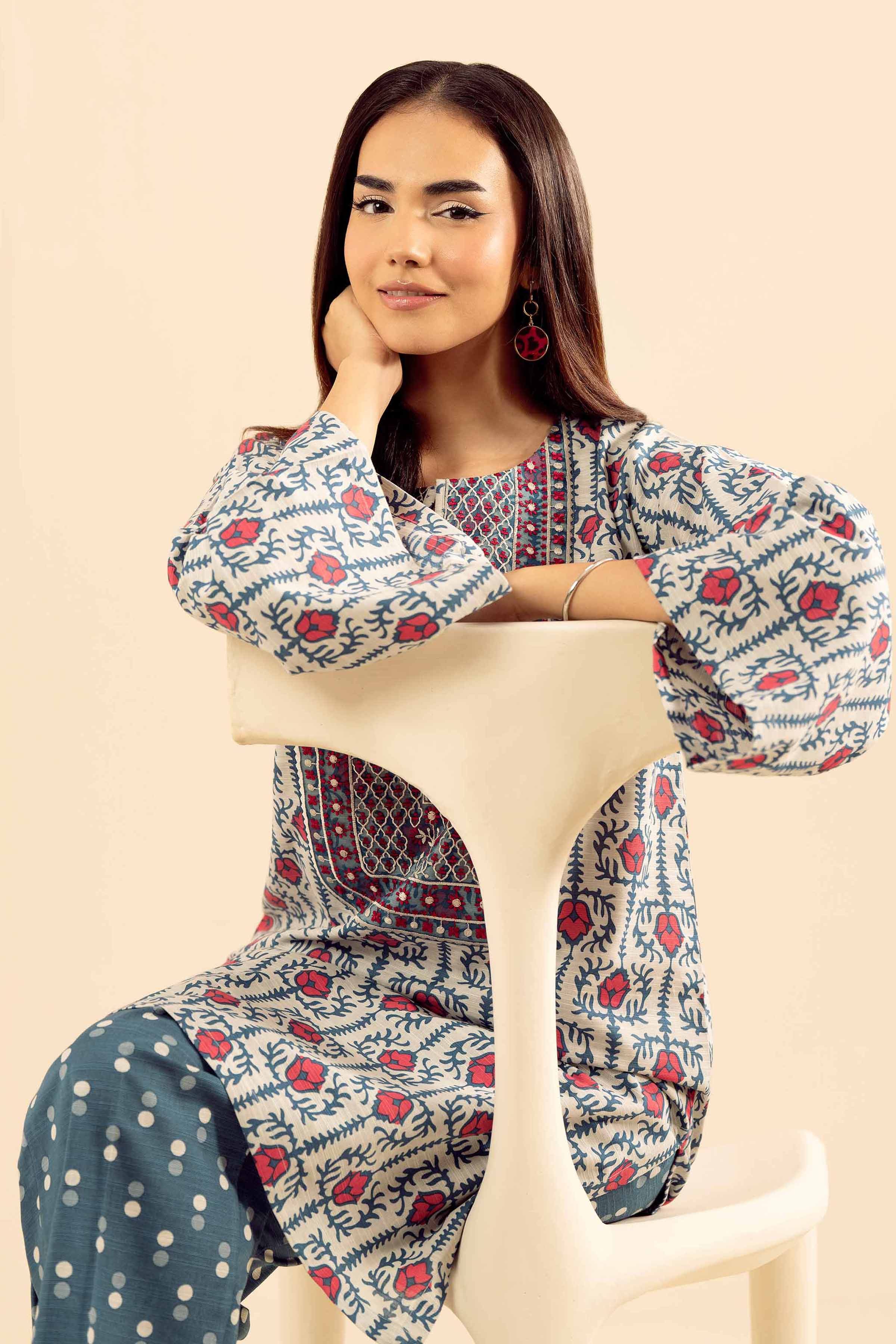 2 Piece - Printed Embroidered Suit - PW25-227 for Women - Pret Collection | Nishat | Shop Online