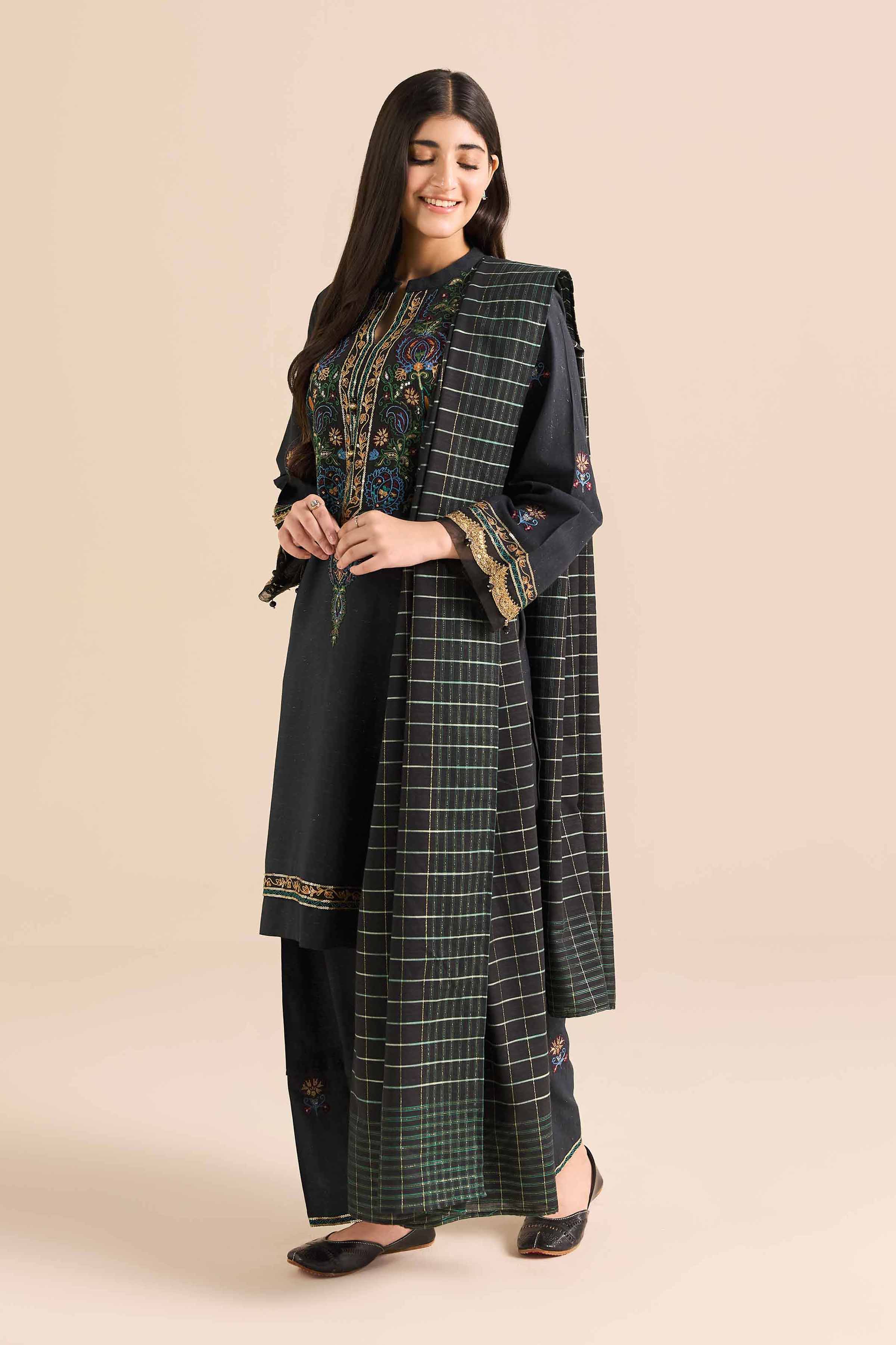 3 Piece - Embroidered Suit - PW25-265