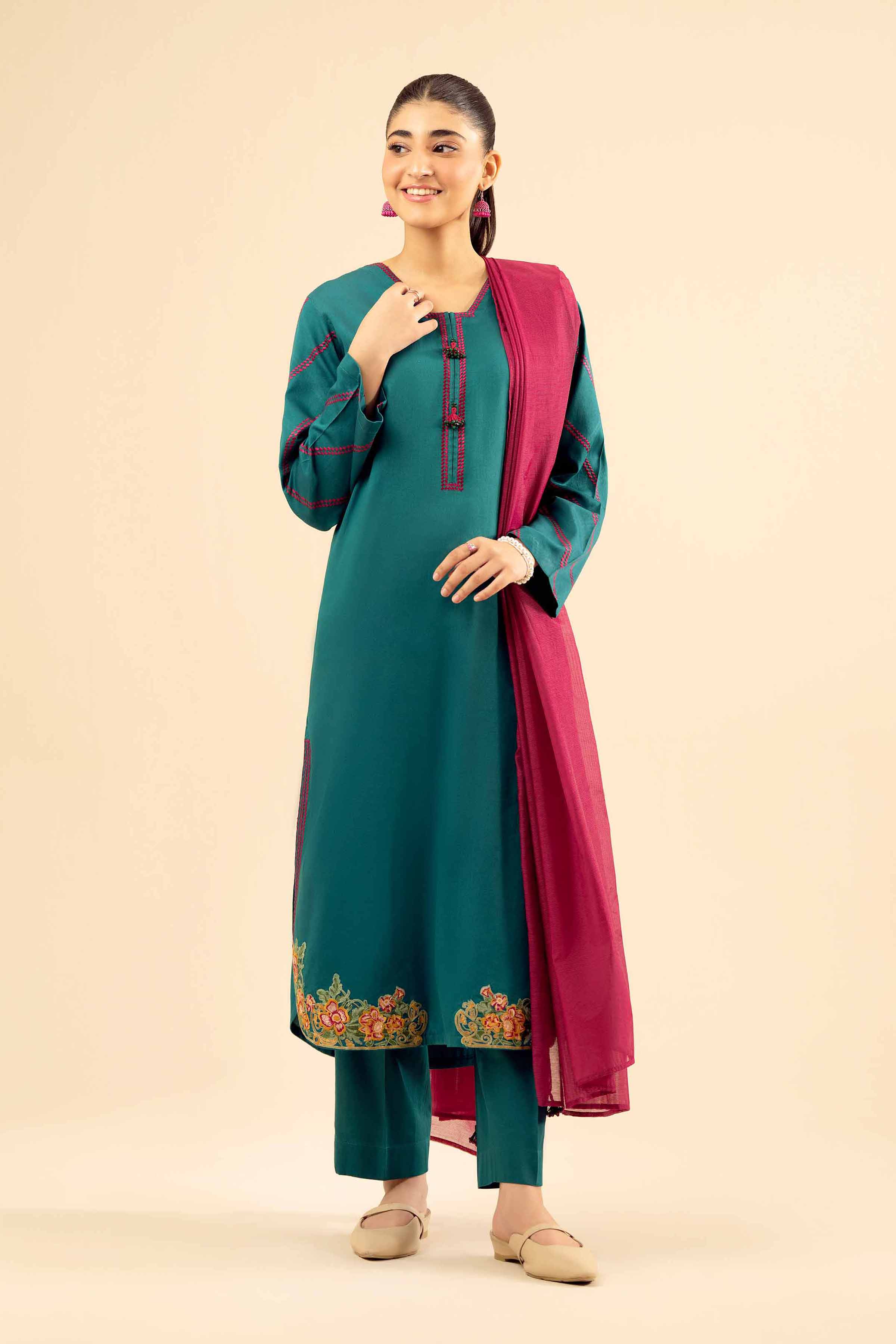 3 Piece - Embroidered Suit - PW25-30 for Women - Pret Collection | Nishat | Shop Online