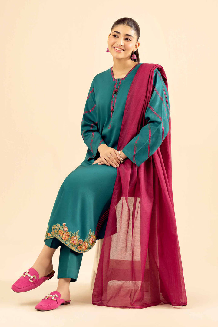 3 Piece - Embroidered Suit - PW25-30 for Women - Pret Collection | Nishat | Shop Online