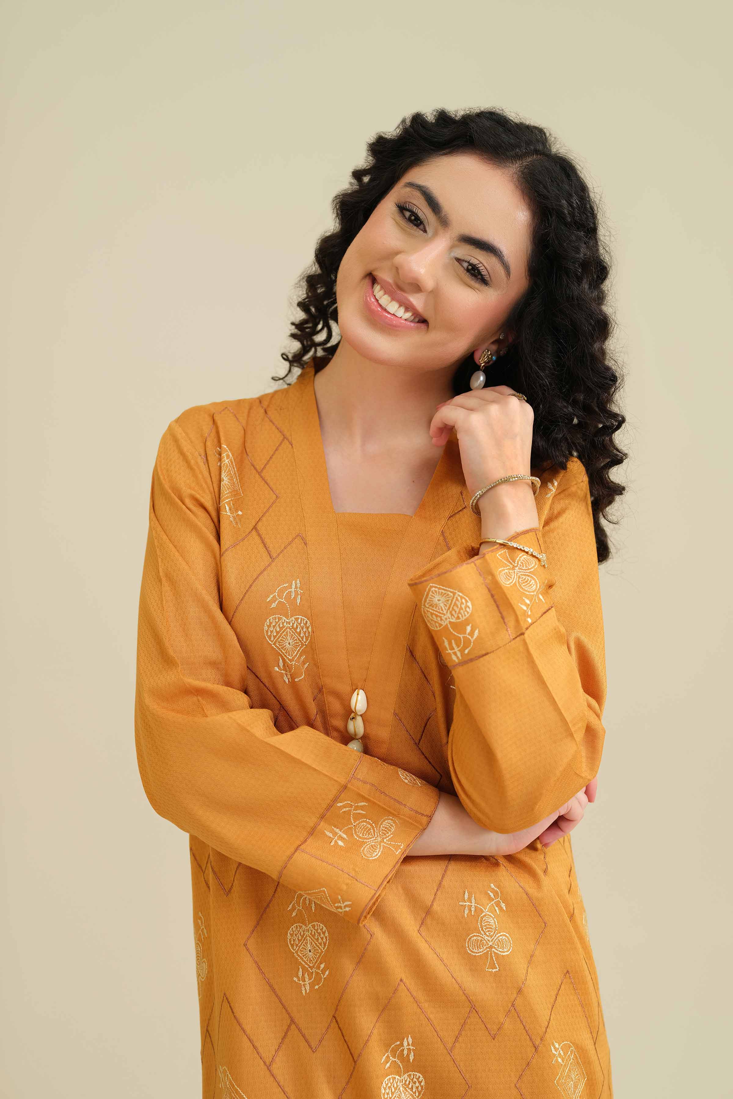 Printed Embroidered Shirt - PW25-37 for Women - Pret Collection | Nishat | Shop Online