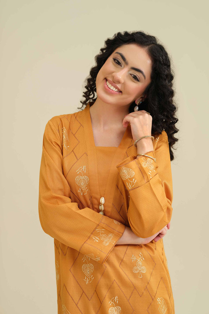 Printed Embroidered Shirt - PW25-37 for Women - Pret Collection | Nishat | Shop Online