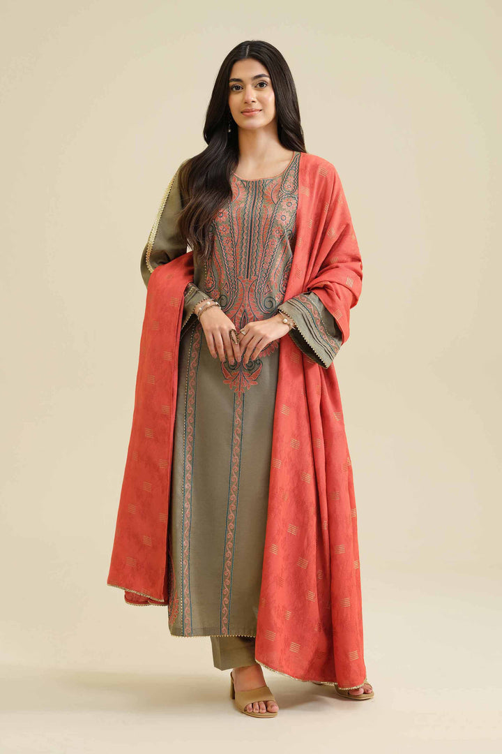 3 Piece - Embroidered Suit - PW25-400 for Women - Pret Collection | Nishat | Shop Online