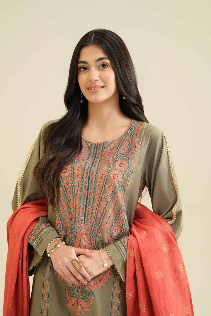 3 Piece - Embroidered Suit - PW25-400 for Women - Pret Collection | Nishat | Shop Online