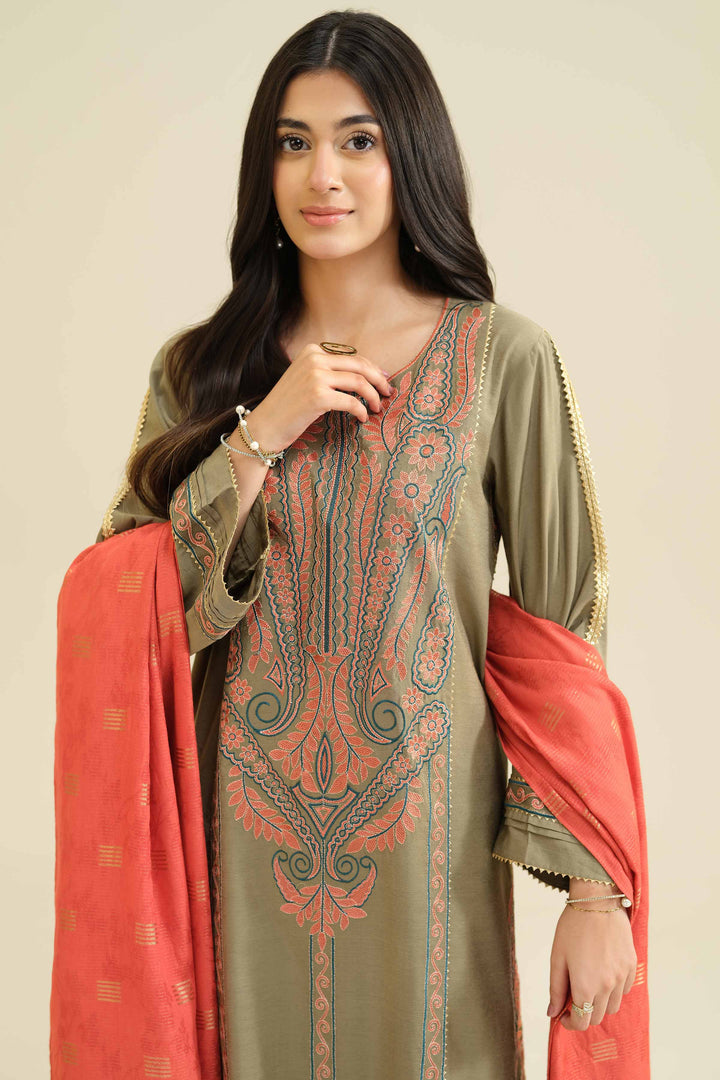 3 Piece - Embroidered Suit - PW25-400 for Women - Pret Collection | Nishat | Shop Online