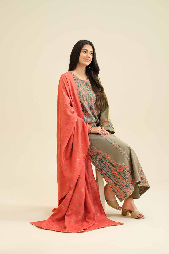 3 Piece - Embroidered Suit - PW25-400 for Women - Pret Collection | Nishat | Shop Online