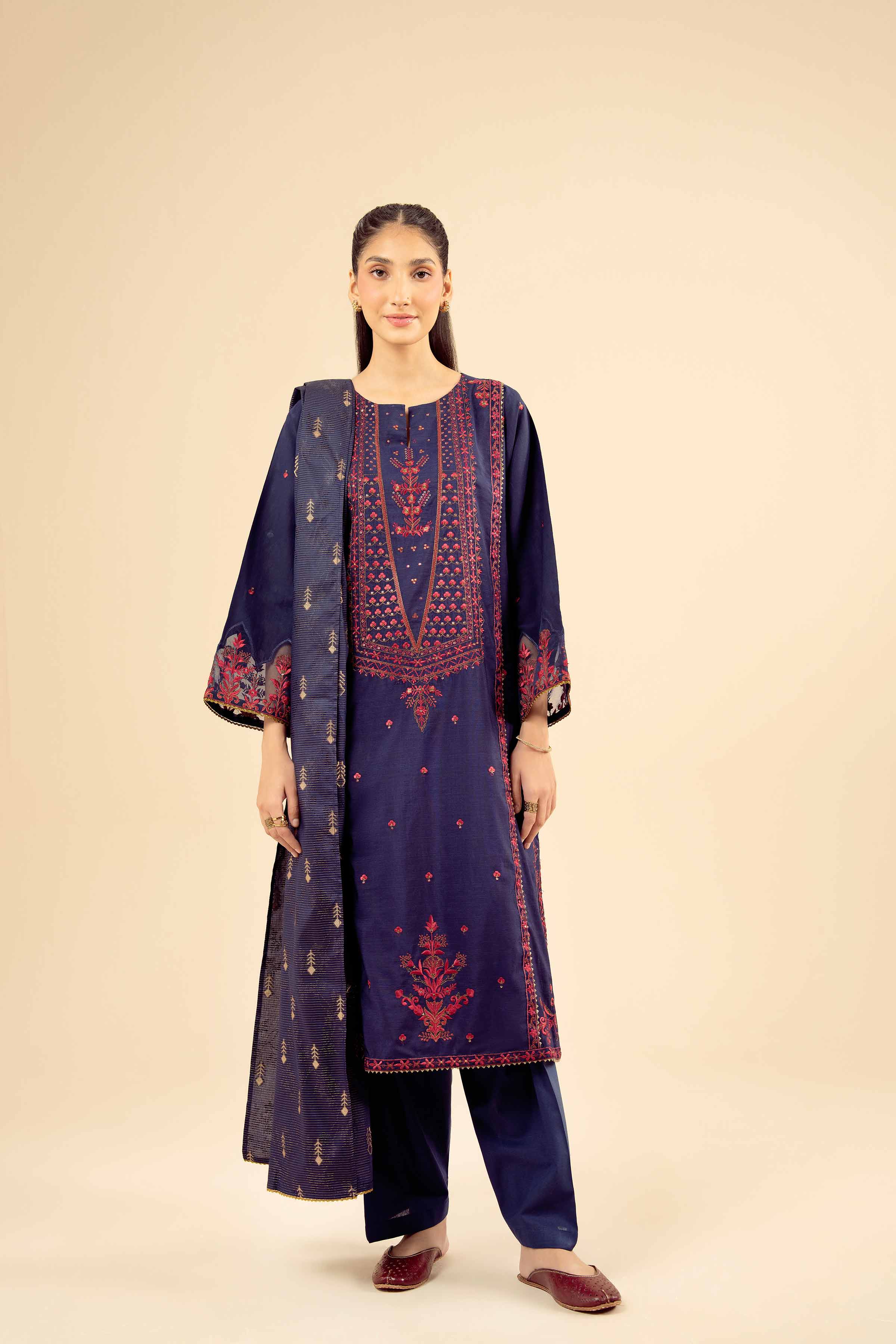 3 Piece - Embroidered Suit - PW25-403 for Women - Pret Collection | Nishat | Shop Online
