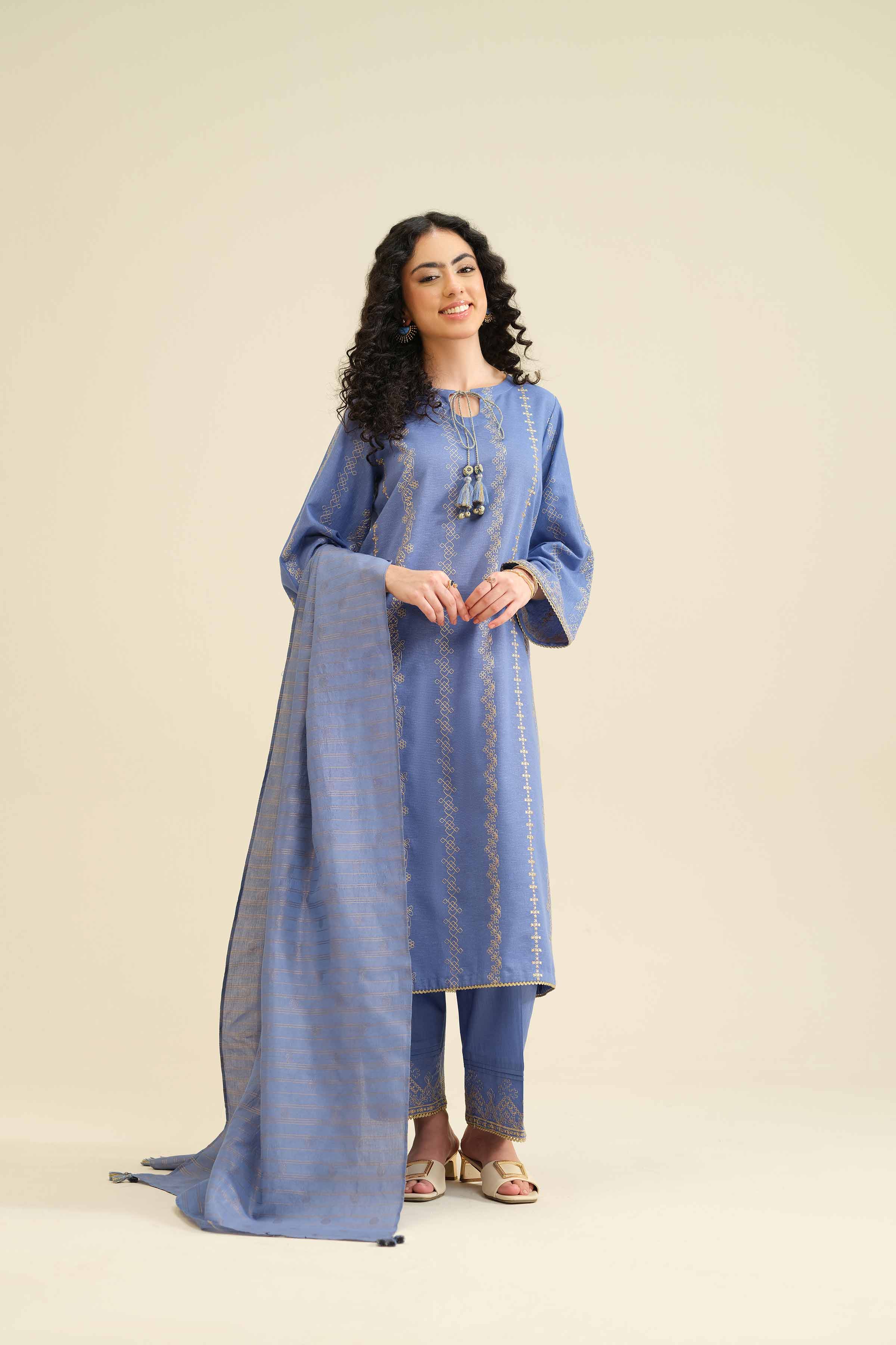 3 Piece - Embroidered Suit - PW25-417