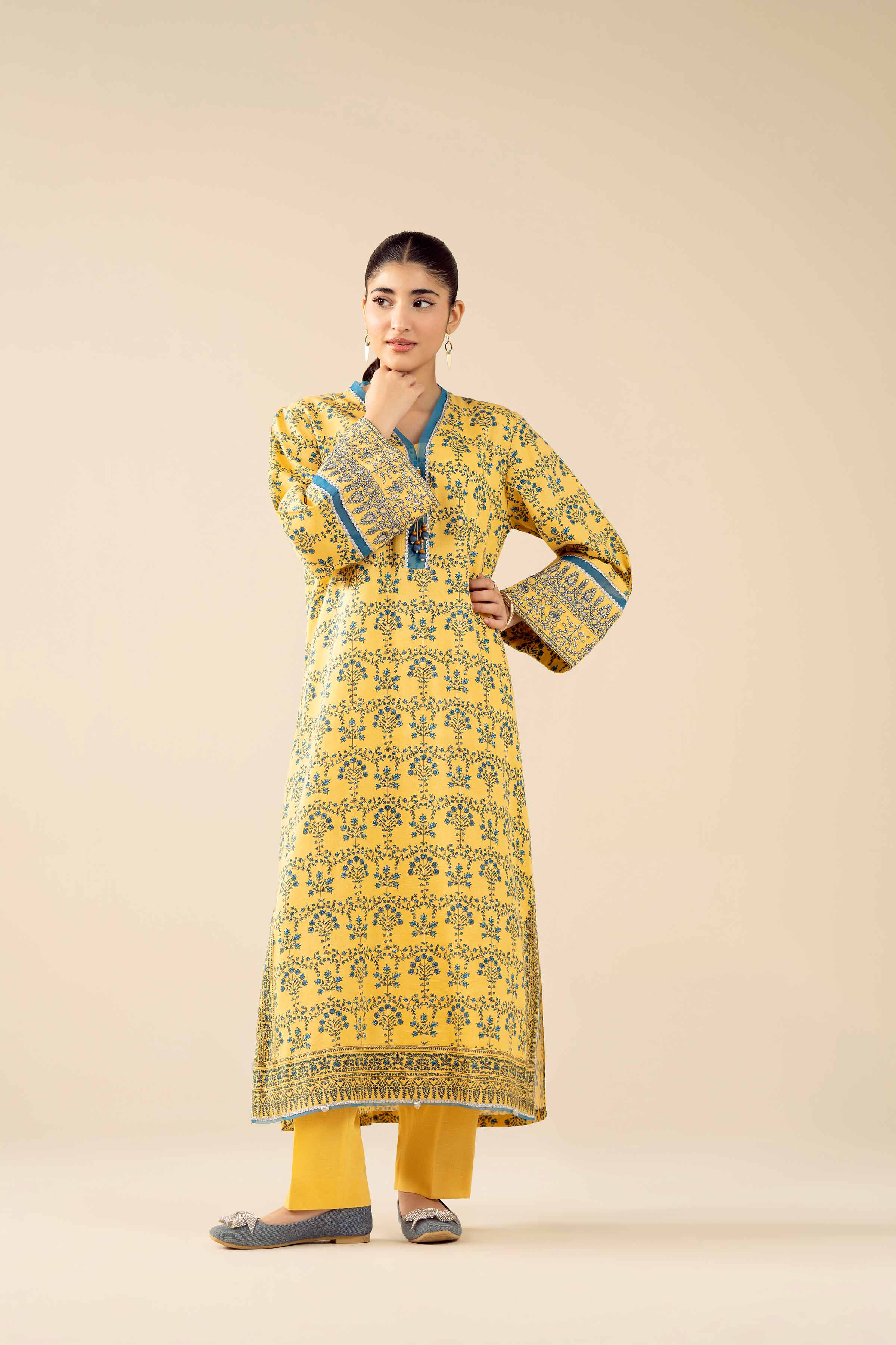 2 Piece - Printed Embroidered Suit - PW25-432
