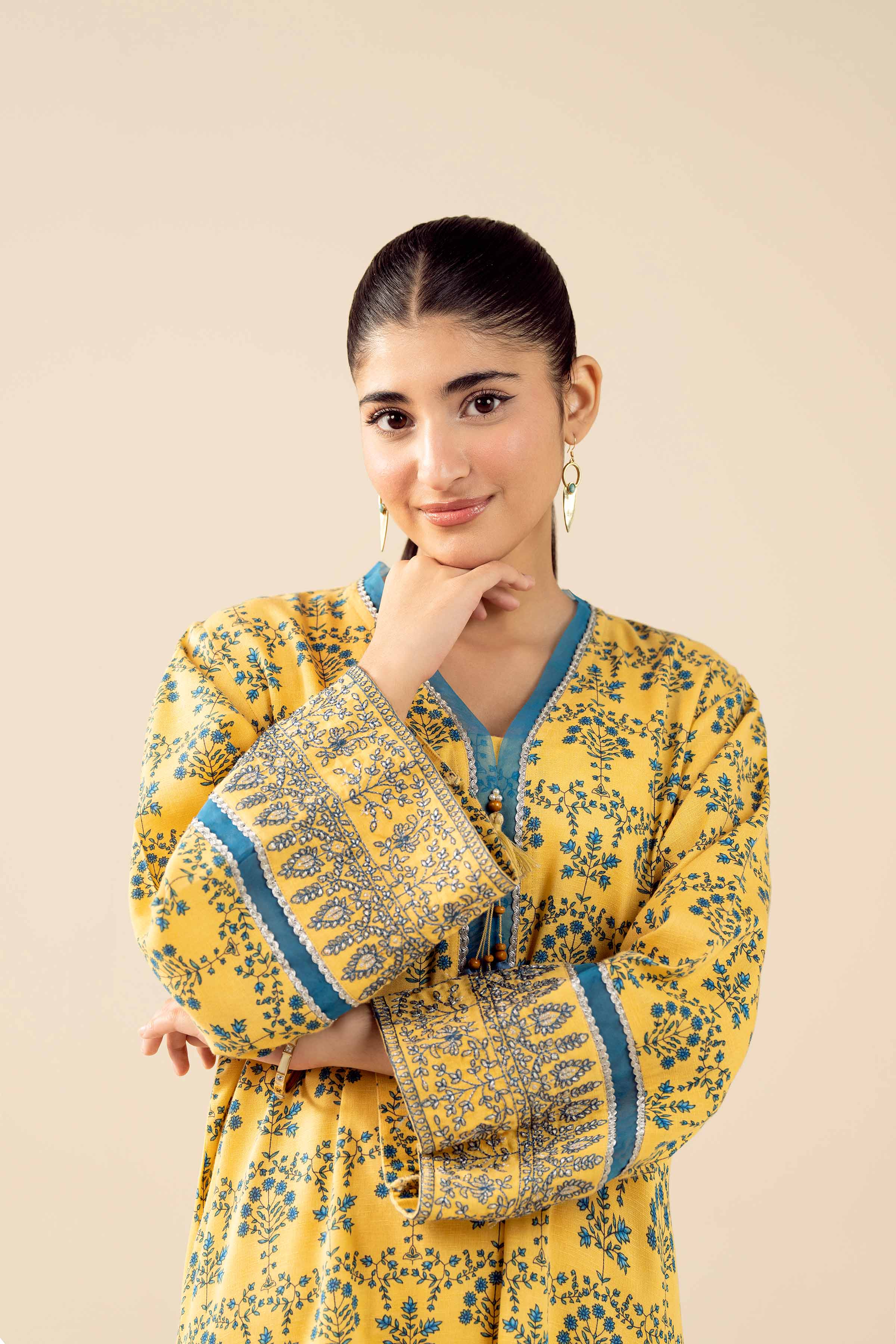 2 Piece - Printed Embroidered Suit - PW25-432