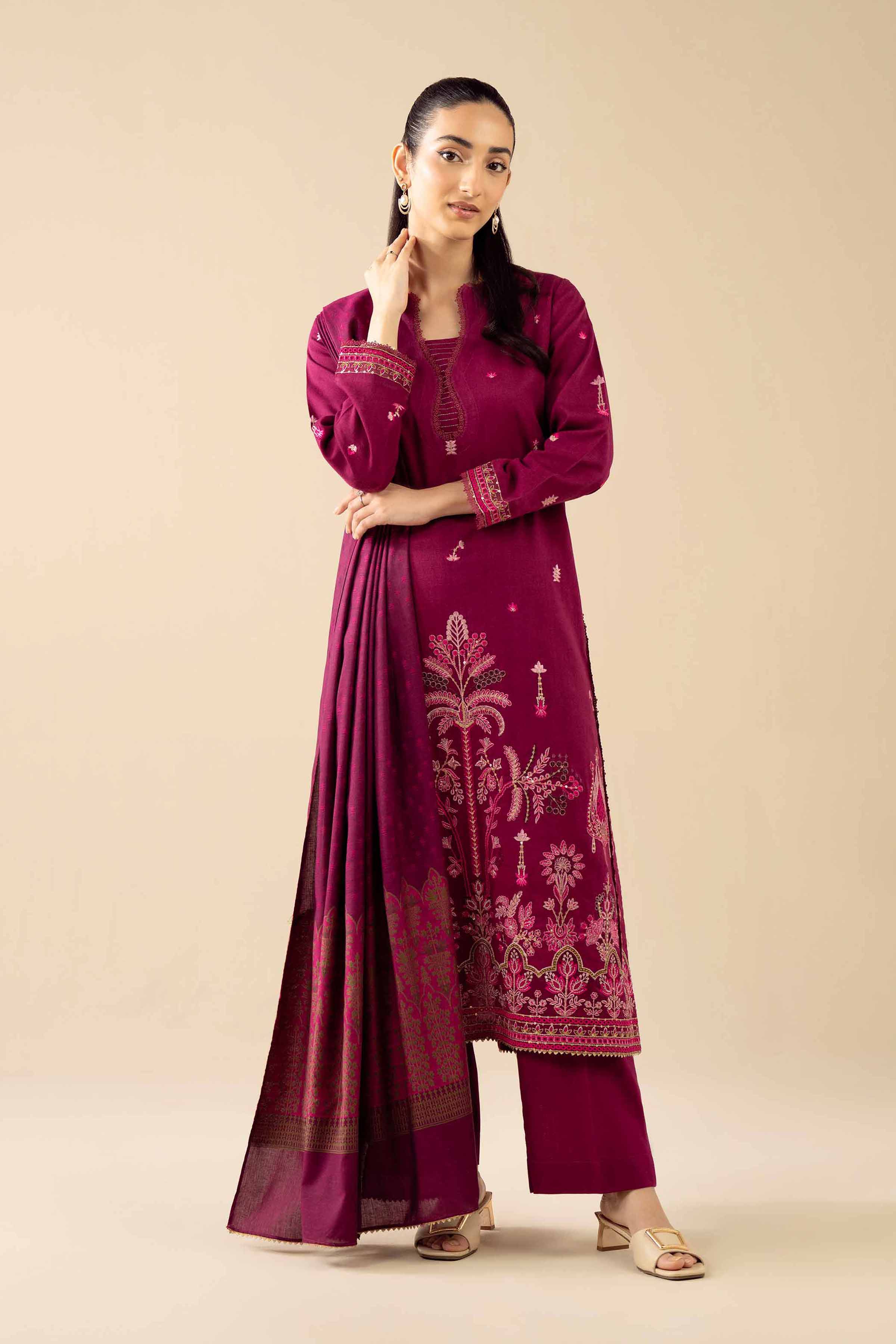 3 Piece - Embroidered Suit - PW25-444 for Women - Pret Collection | Nishat | Shop Online