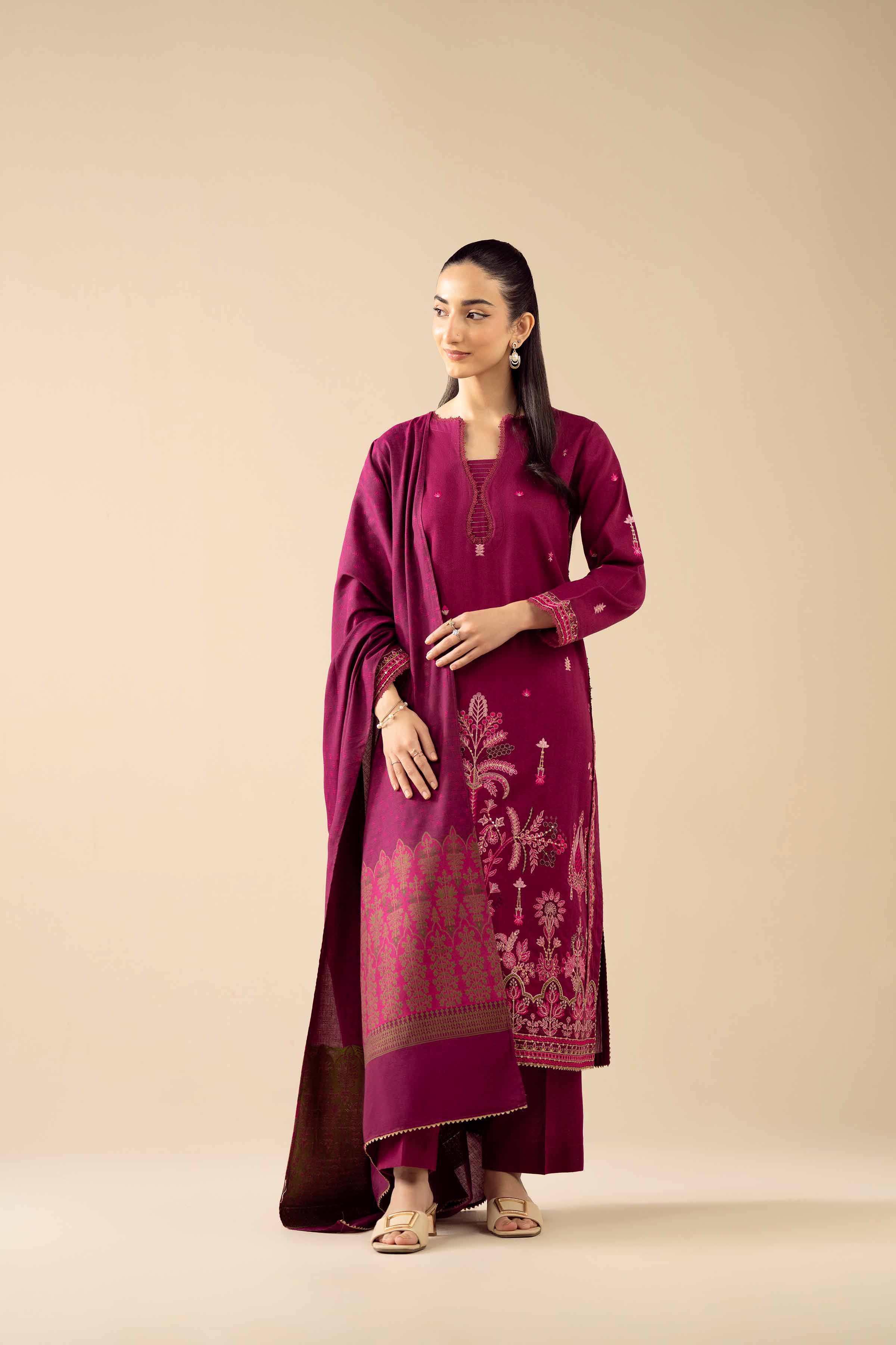 3 Piece - Embroidered Suit - PW25-444 for Women - Pret Collection | Nishat | Shop Online