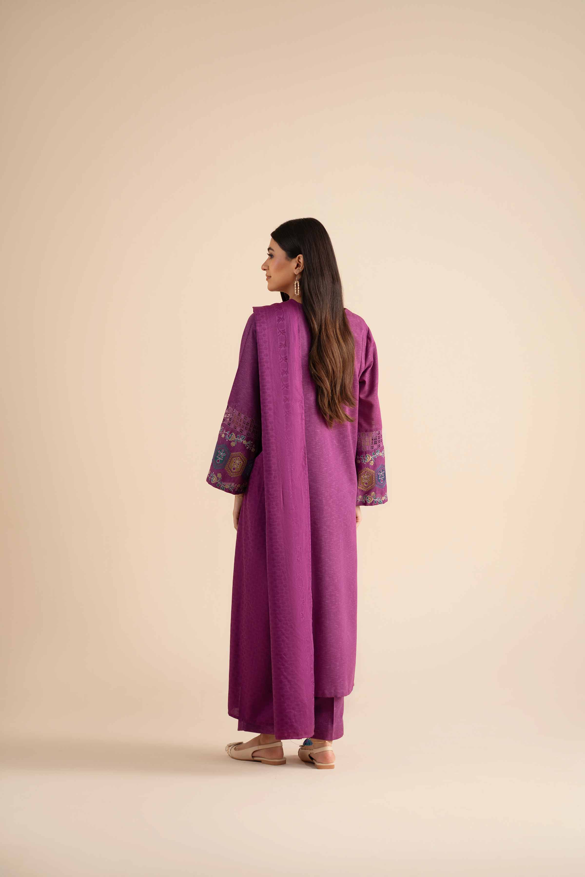 3 Piece - Embroidered Suit - PW25-450 for Women - Pret Collection | Nishat | Shop Online