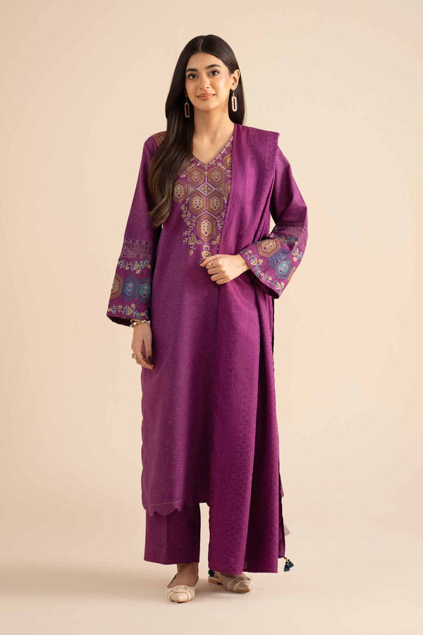 3 Piece - Embroidered Suit - PW25-450 for Women - Pret Collection | Nishat | Shop Online
