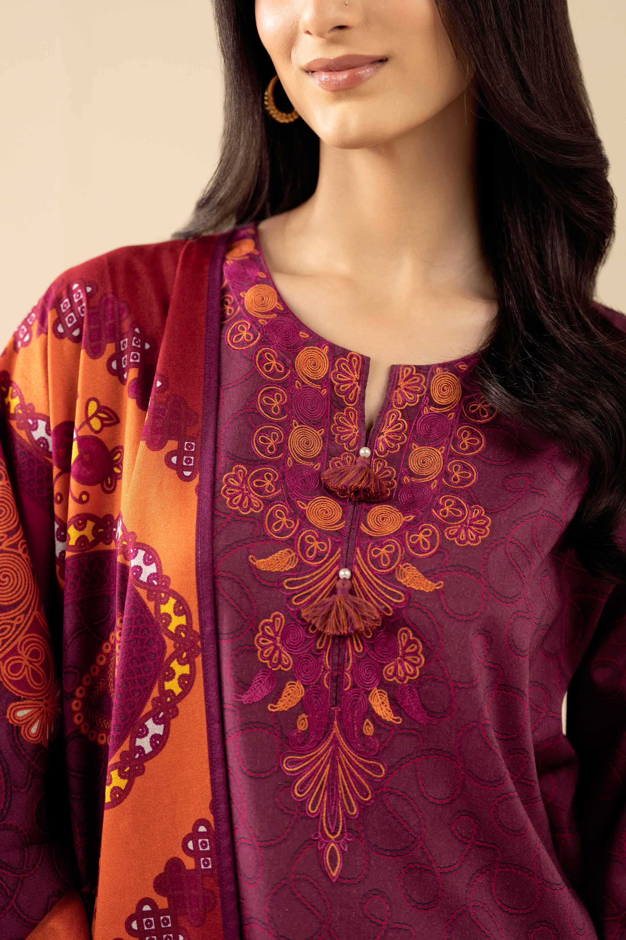 3 Piece - Printed Embroidered Suit - PW25-464 for Women - Pret Collection | Nishat | Shop Online