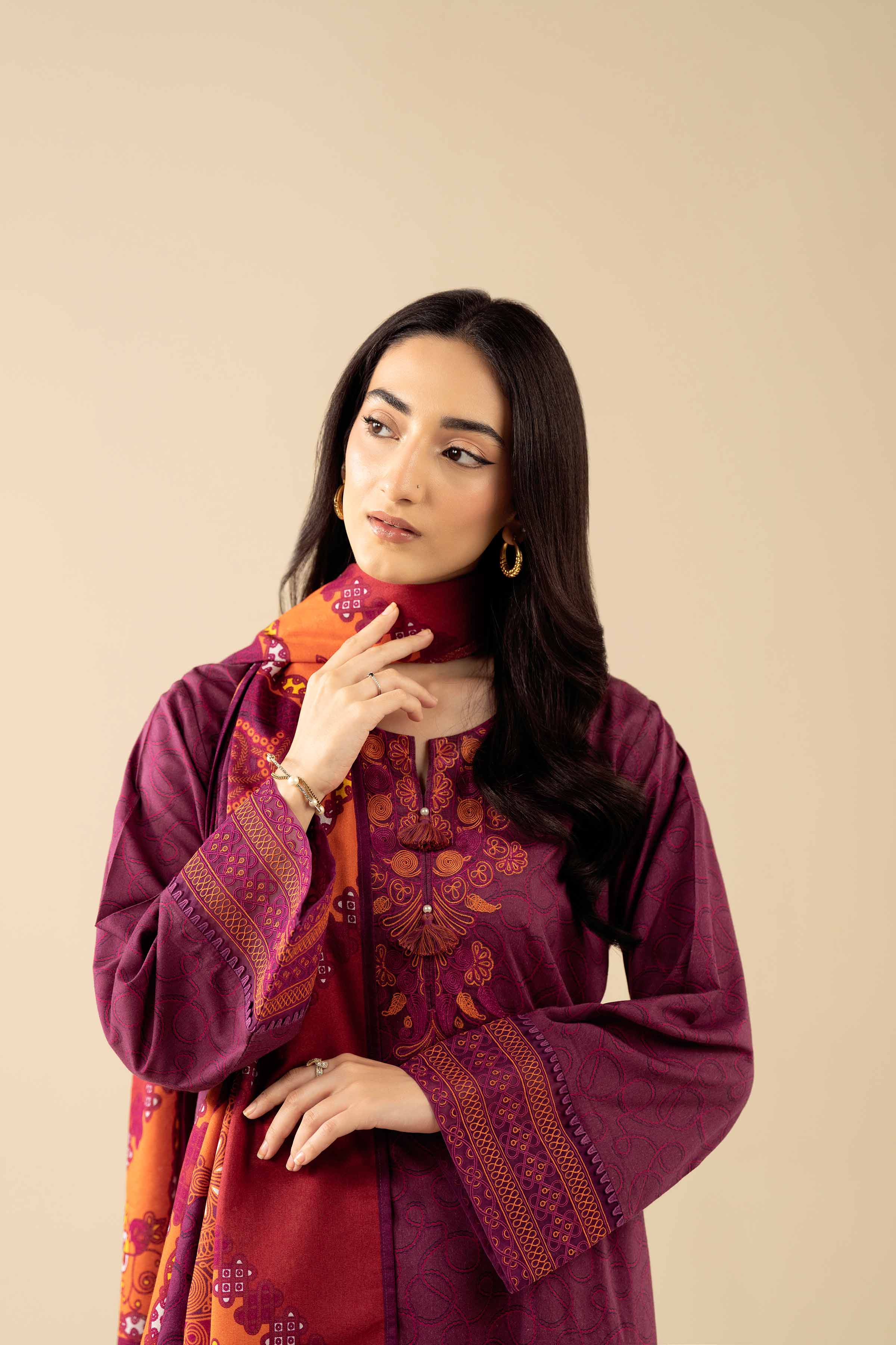 3 Piece - Printed Embroidered Suit - PW25-464 for Women - Pret Collection | Nishat | Shop Online