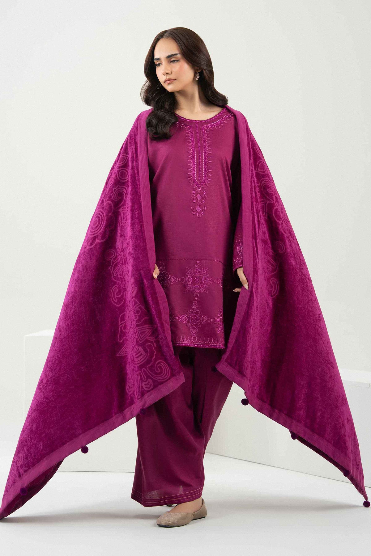 3 Piece - Embroidered Suit - PW25-485 for Women - Pret Collection | Nishat | Shop Online