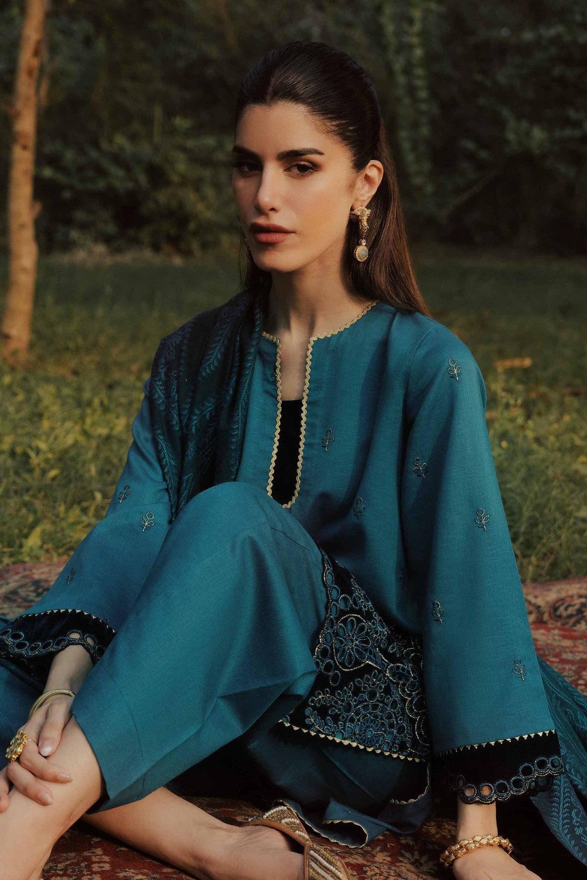 3 Piece - Embroidered Suit - PW25-490 for Women - Pret Collection | Nishat | Shop Online 