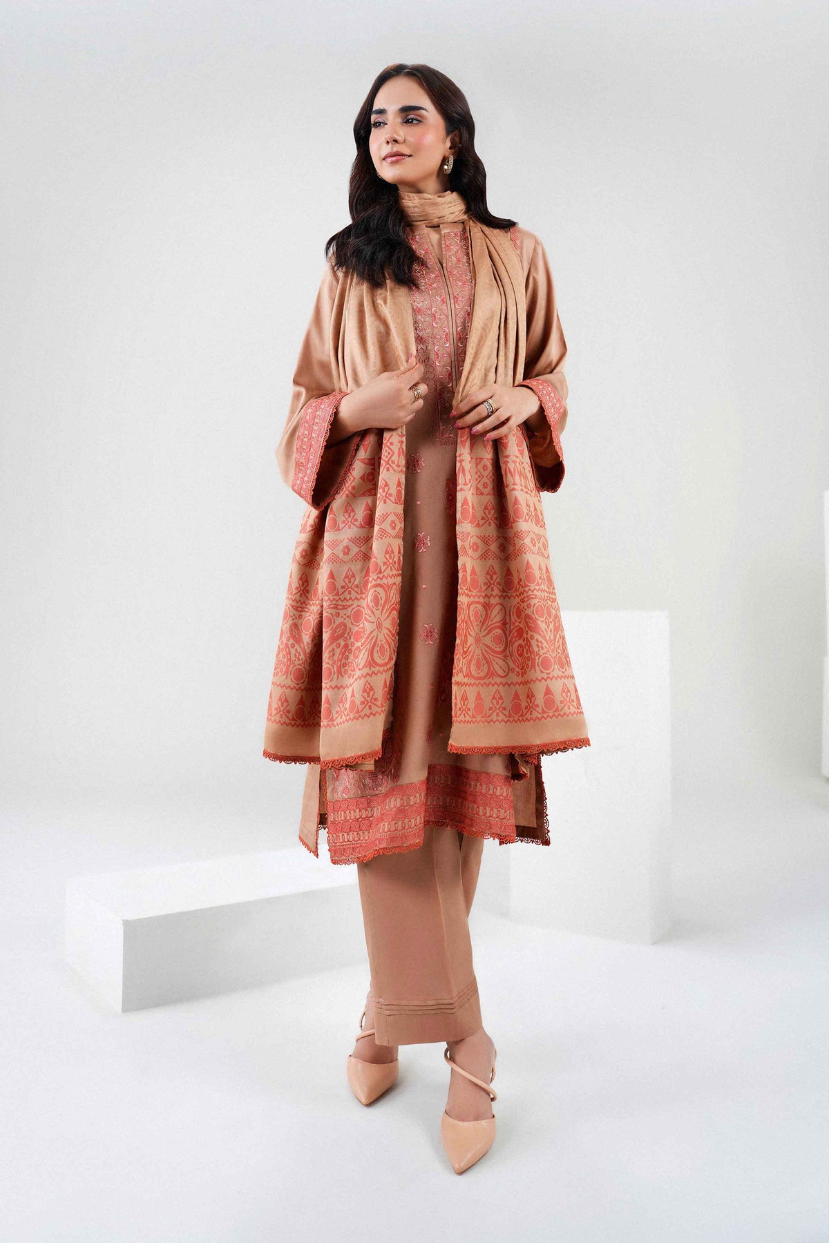 3 Piece - Embroidered Suit - PW25-496 for Women - Pret Collection | Nishat | Shop Online 
