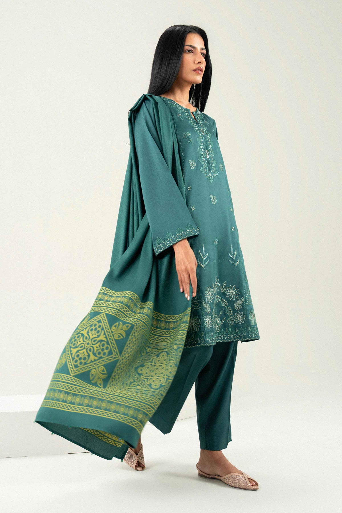 3 Piece - Embroidered Suit - PW25-497 for Women - Pret Collection | Nishat | Shop Online 
