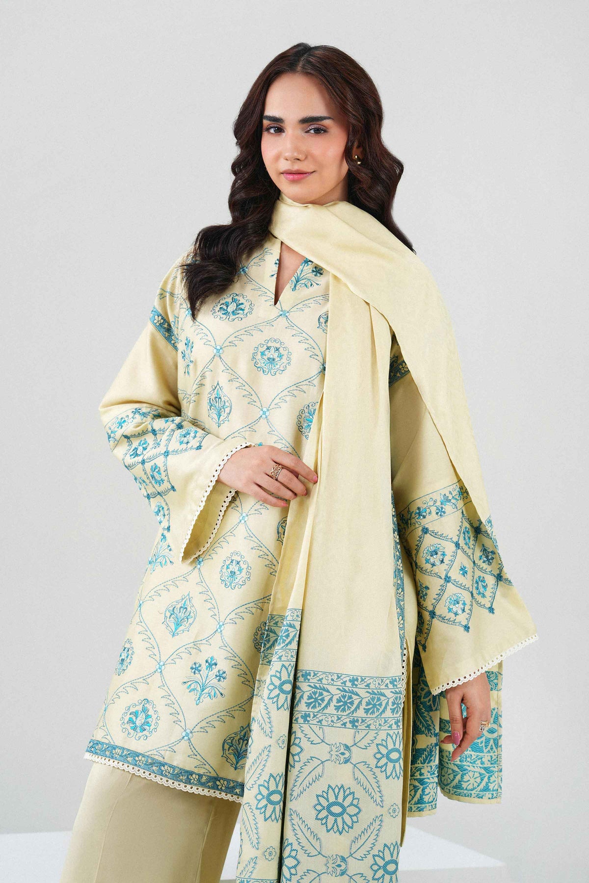 3 Piece - Embroidered Suit - PW25-502 for Women - Pret Collection | Nishat | Shop Online 