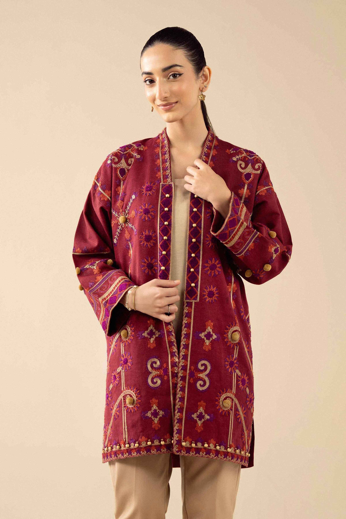 Embroidered Jacket - PW25-543 for Women - Pret Collection | Nishat | Shop Online 