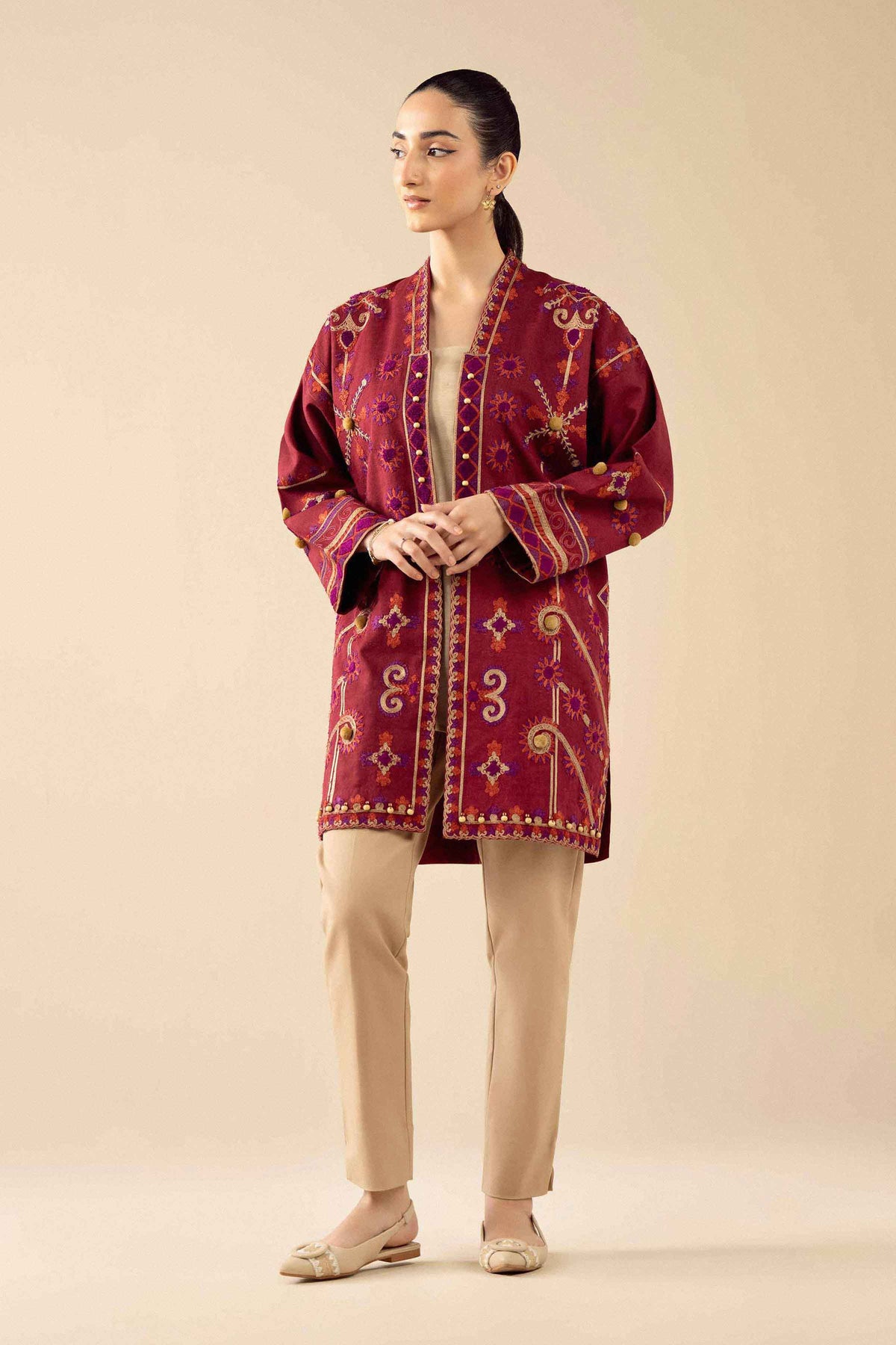 Embroidered Jacket - PW25-543 for Women - Pret Collection | Nishat | Shop Online 