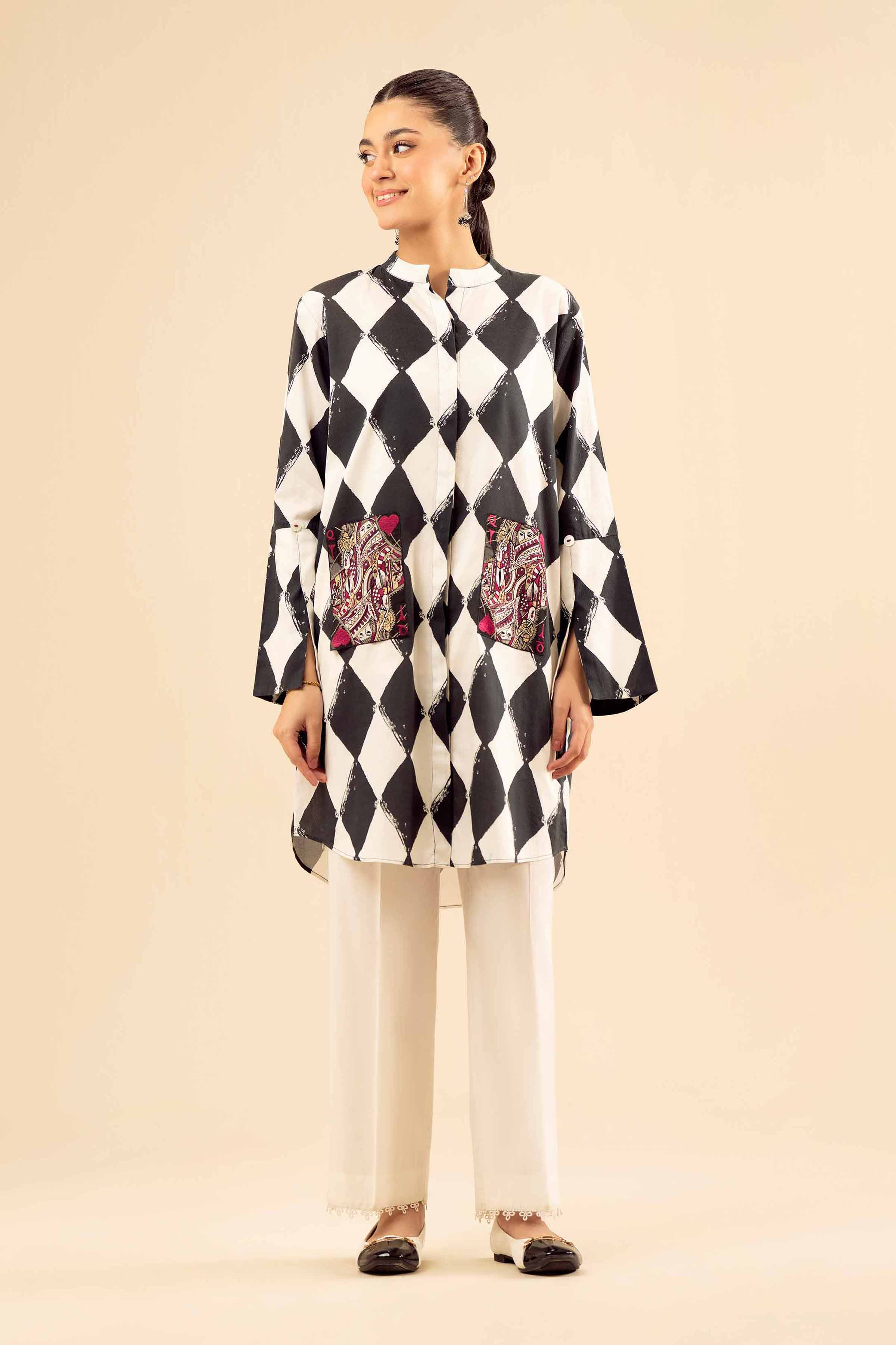 Printed Embroidered Shirt - PW25-562 for Women - Pret Collection | Nishat | Shop Online