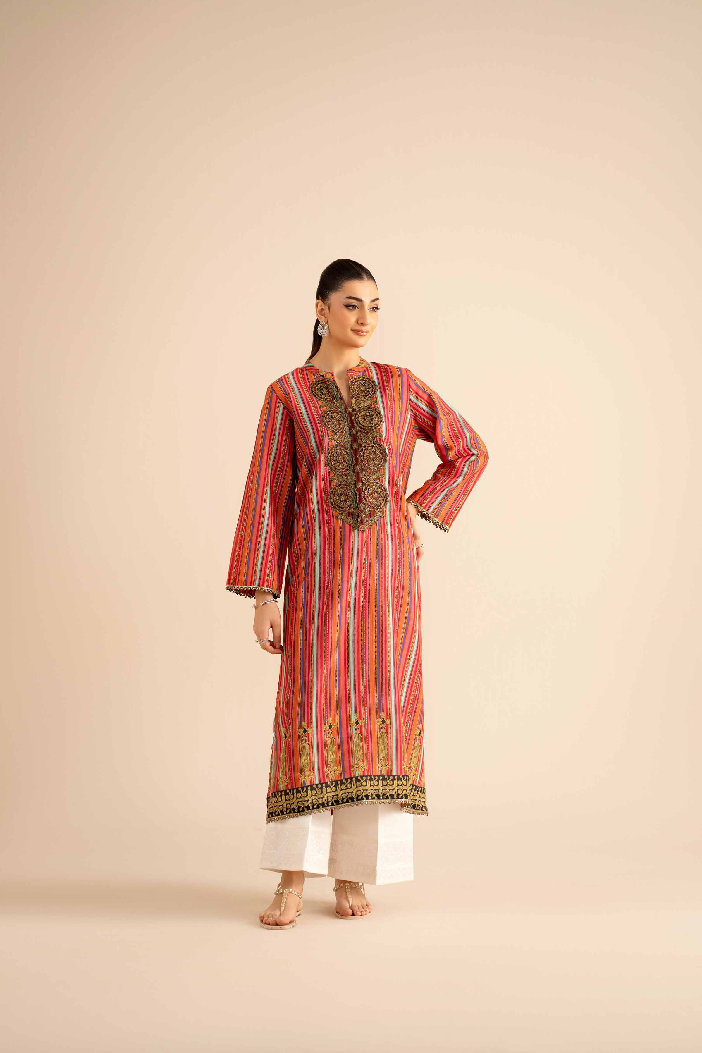 Printed Embroidered Shirt - PW25-570 for Women - Pret Collection | Nishat | Shop Online
