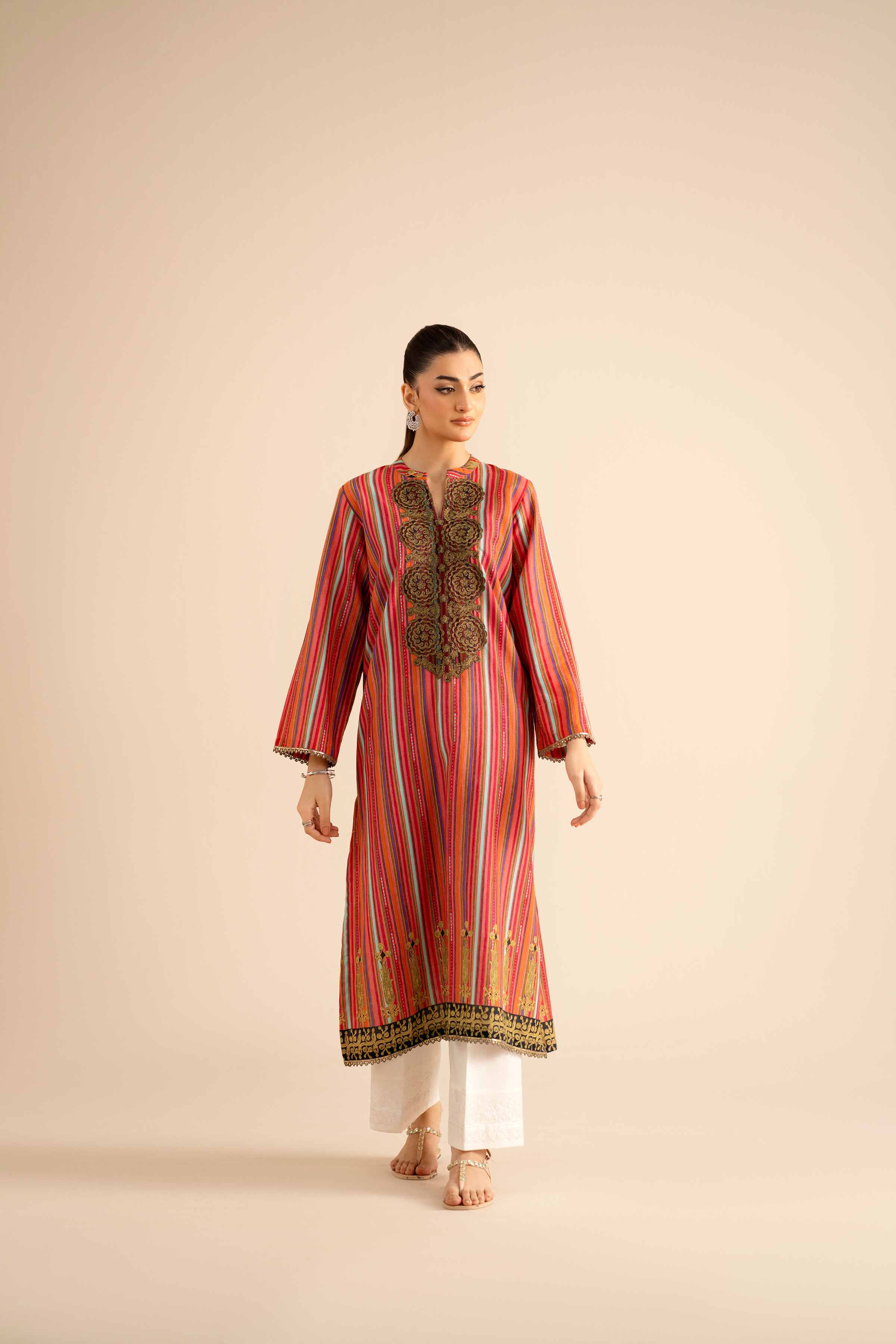 Printed Embroidered Shirt - PW25-570 for Women - Pret Collection | Nishat | Shop Online