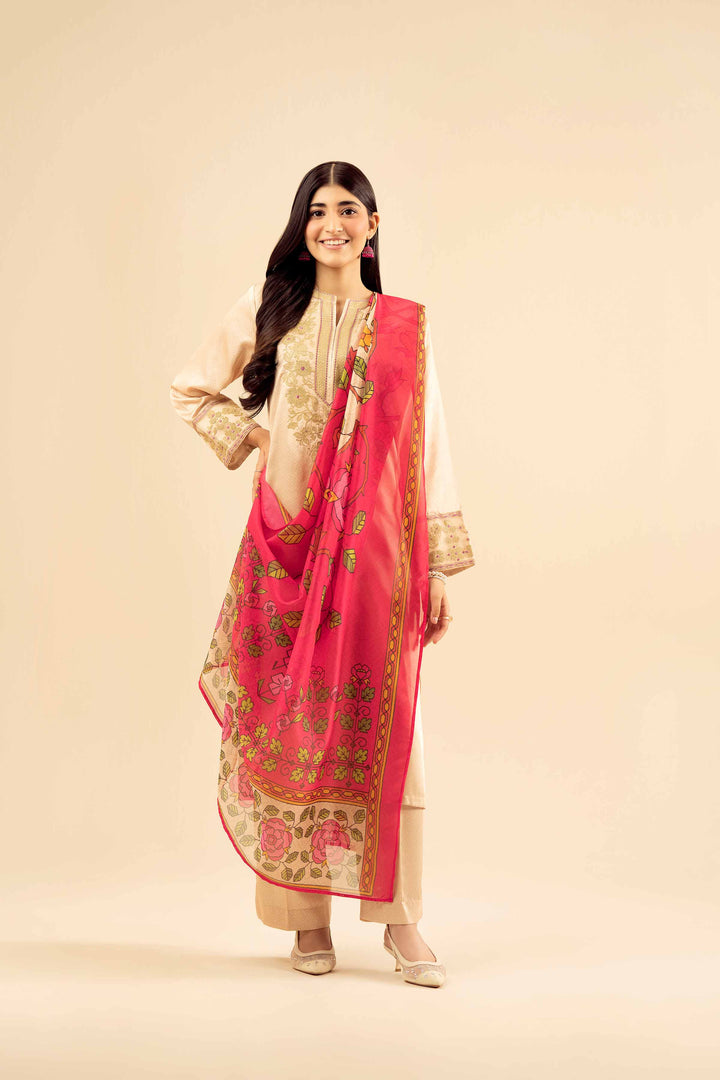 3 Piece - Printed Embroidered Suit - PW25-68 for Women - Pret Collection | Nishat | Shop Online