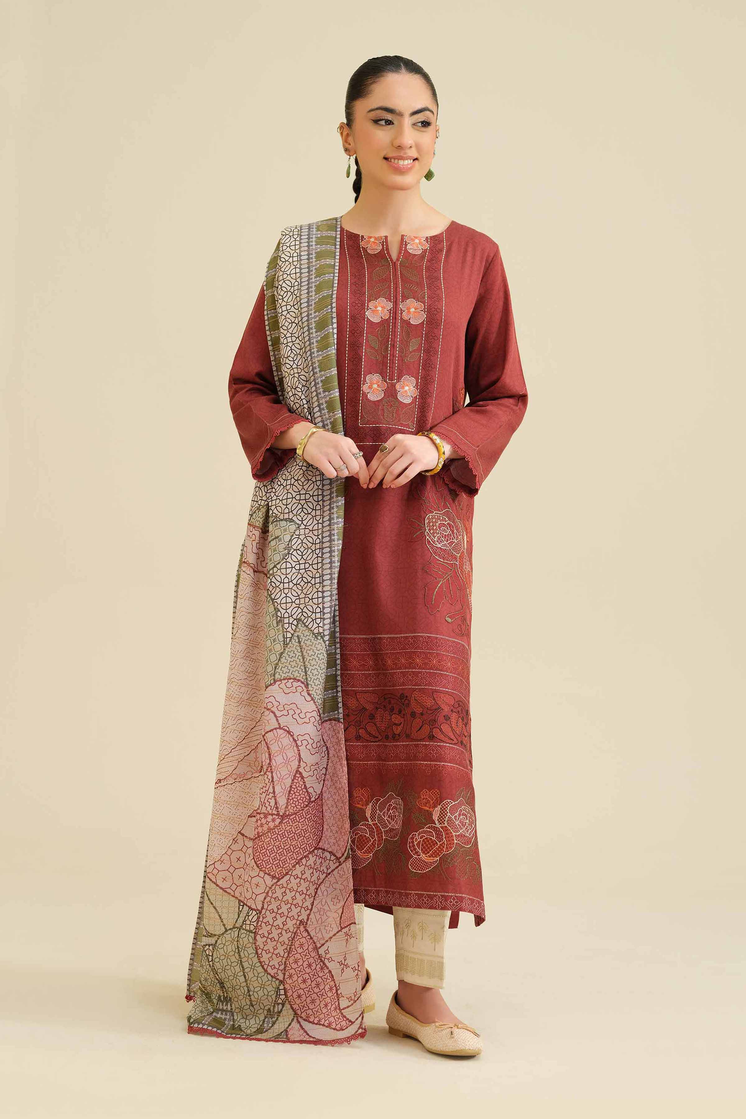 2 Piece - Printed Embroidered Suit - PW25-74 for Women - Pret Collection | Nishat | Shop Online